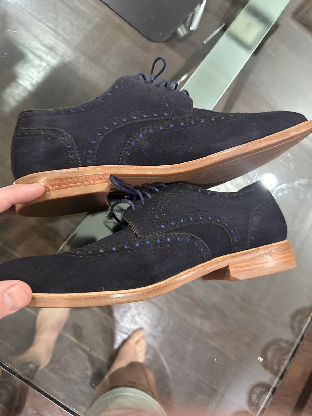 Warfield & Grand Warfield & Grand Blue Suede Wingtip sz 10 Size US 10 / EU 43 - 7 Thumbnail
