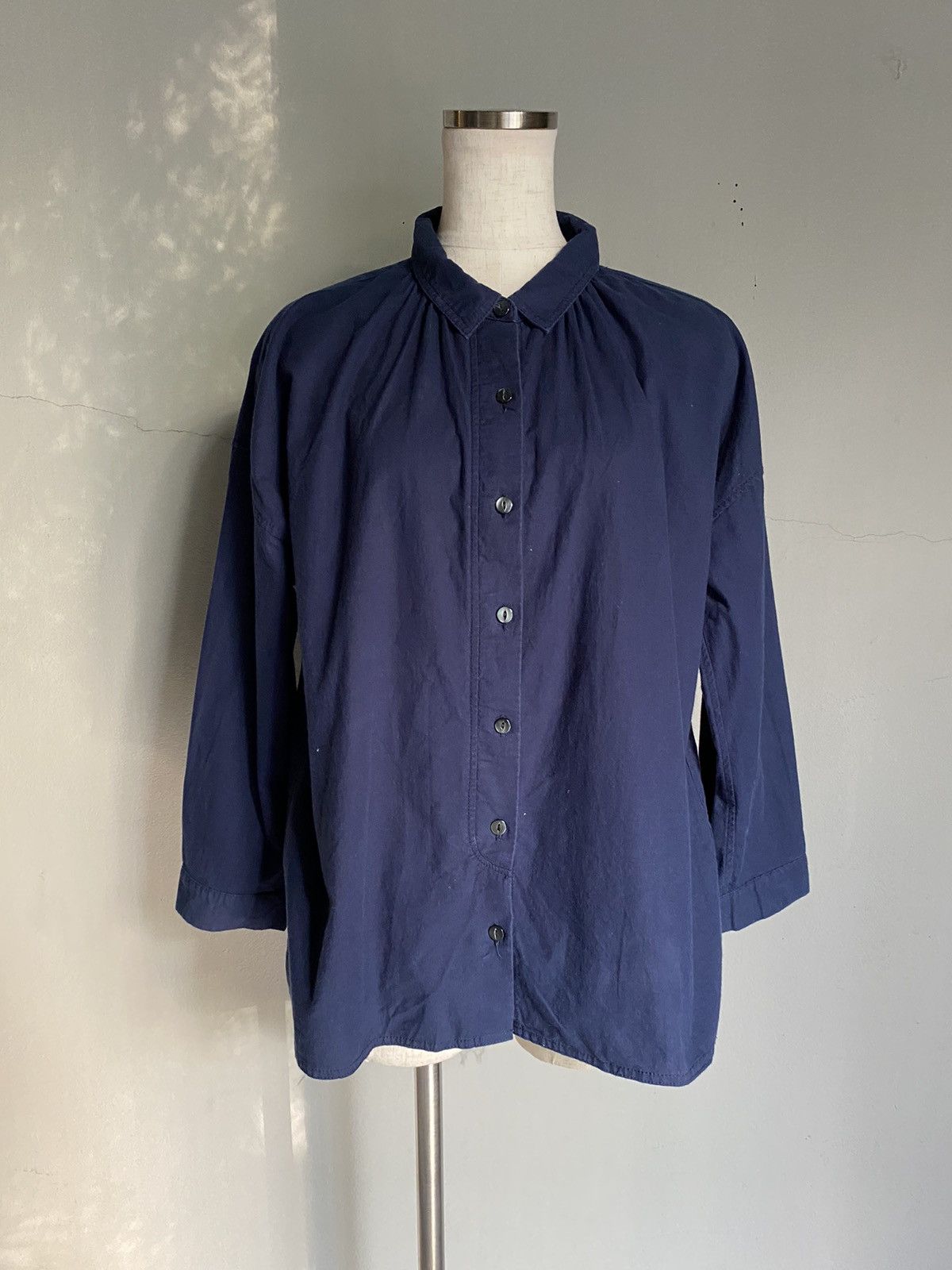 Japanese Brand Sabbatum Dark blue collared shirt Size M / US 6-8 / IT 42-44 - 25 Thumbnail