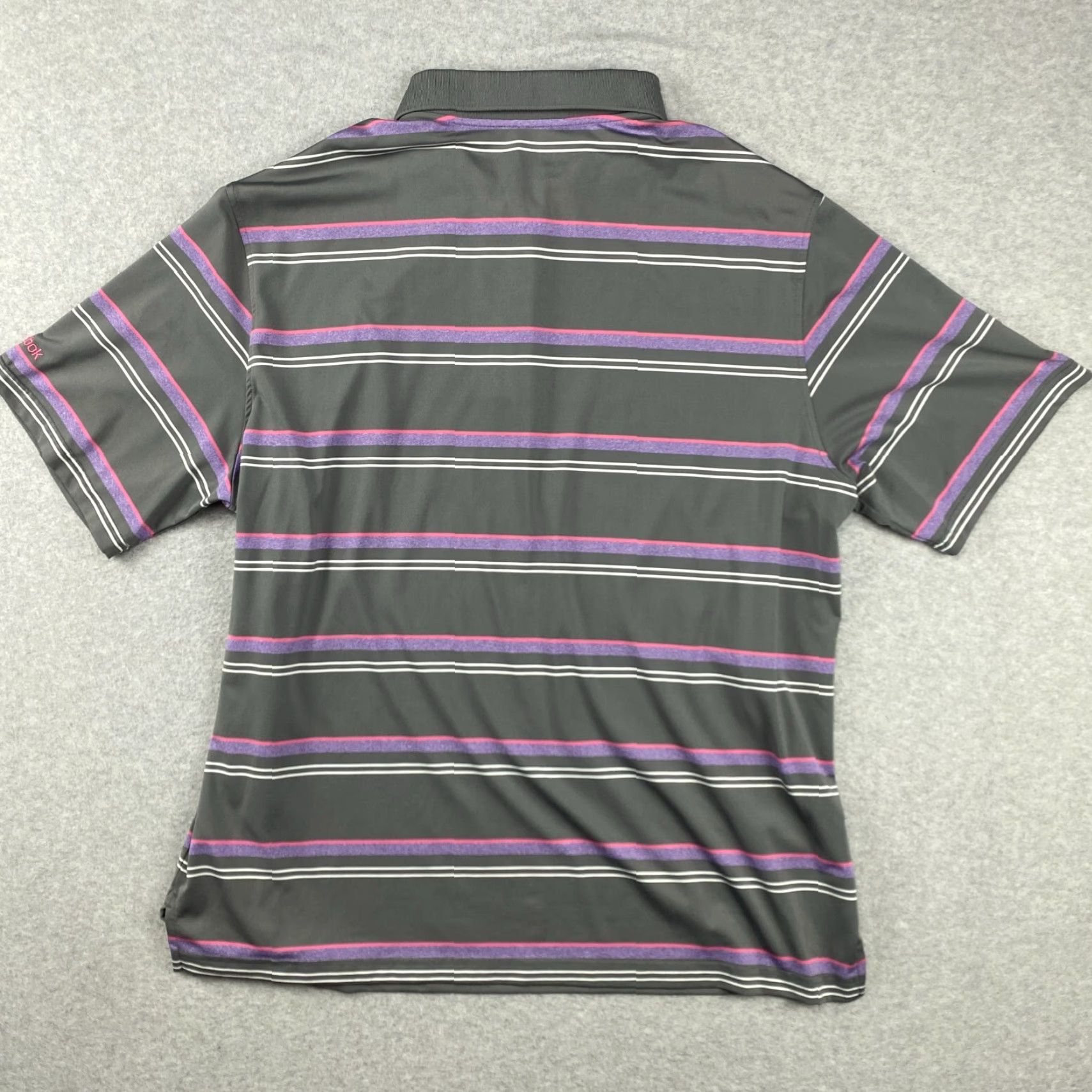 Reebok VINTAGE Reebok Polo Shirt Mens 2XL Gray Striped Short Sleeve Pullover Golf Shirt Size US XXL / EU 58 / 5 - 4 Thumbnail