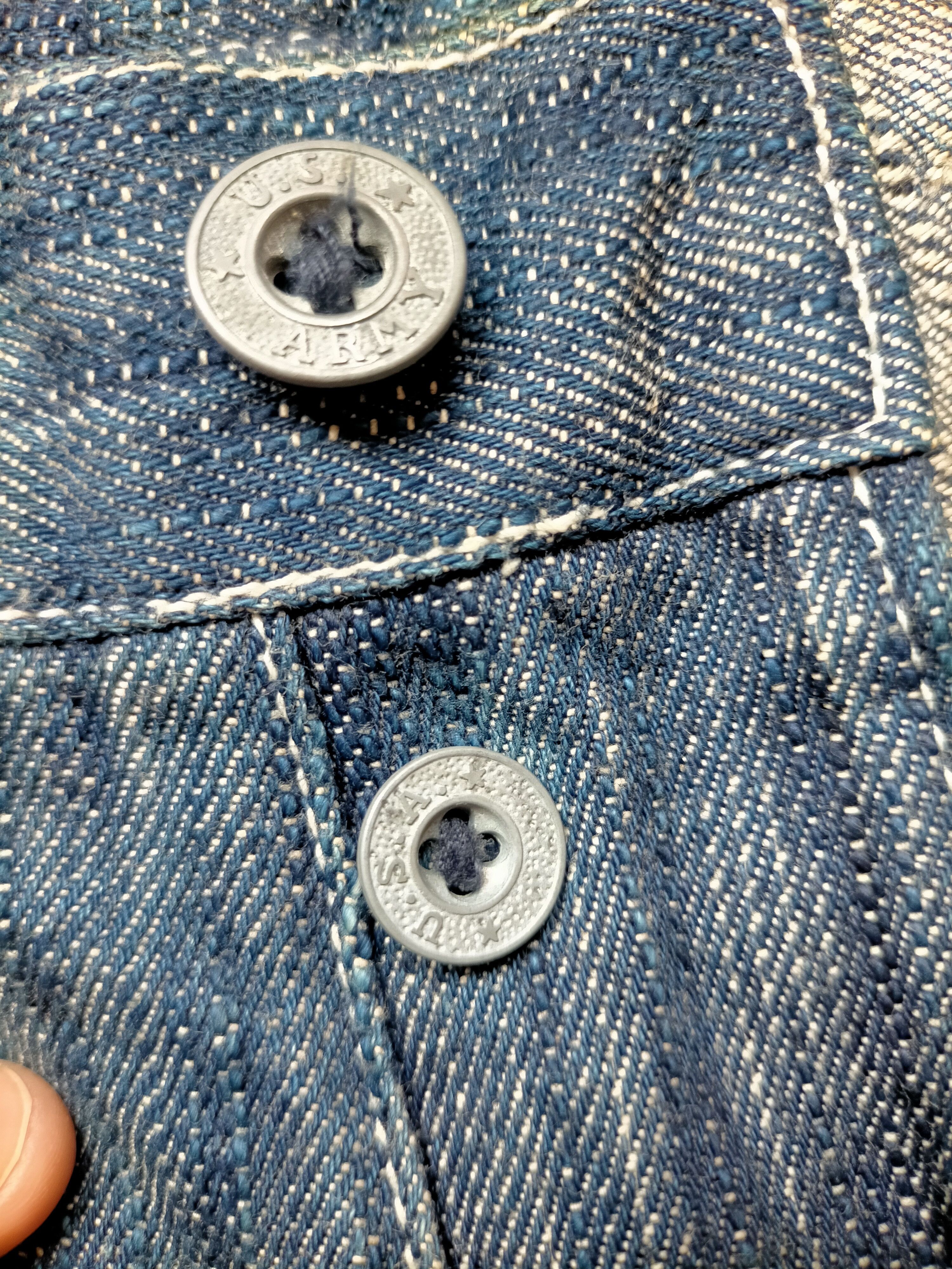 Dry Bones 🔥Rare Vtg Dry Bones 1930s-40s Buckle back Wide Leg Jeans Size US 33 - 16 Thumbnail