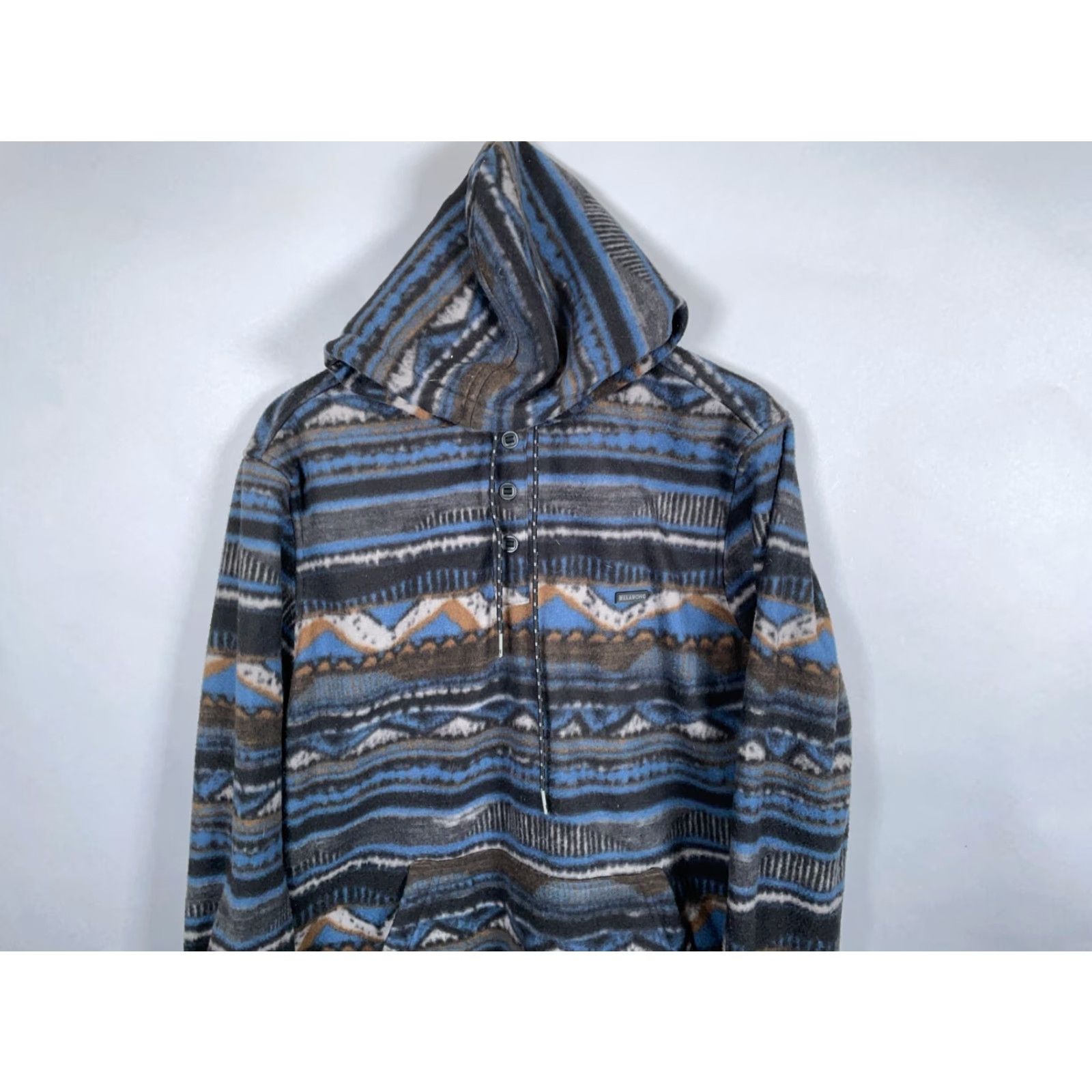 Billabong Billabong Adventure Division Aztec Fleece Hoodie Adult Medium Blue Drawstring Size US M / EU 48-50 / 2 - 4 Thumbnail