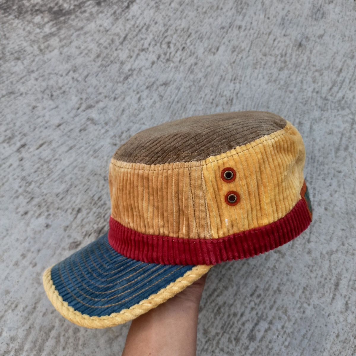 Other UNIQUE corduroy Patchwork cadet hat by grace Size ONE SIZE - 5 Thumbnail