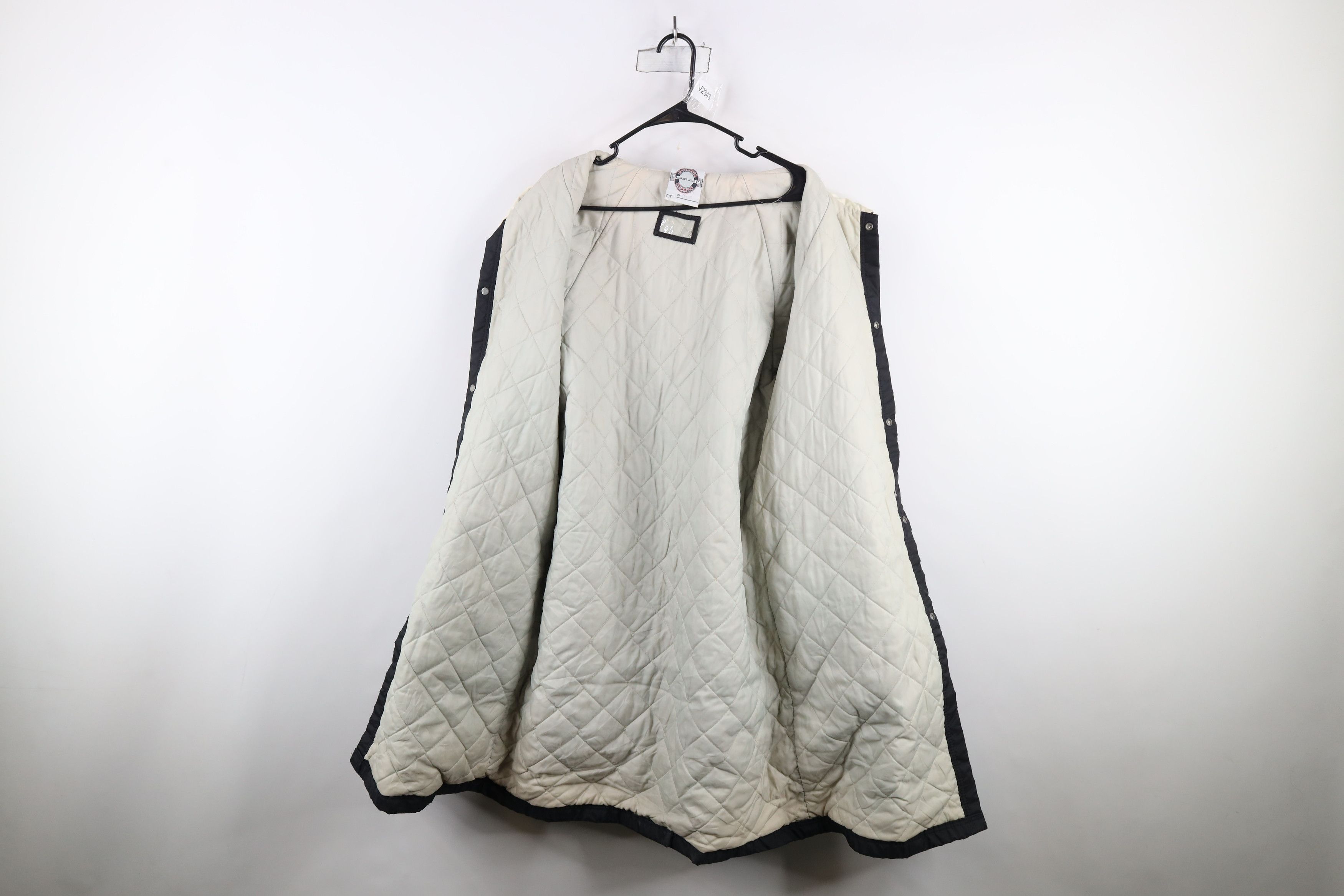 Vintage Vintage 90s Quilted Cape Collar Full Length Jacket Black Size US XL / EU 56 / 4 - 9 Thumbnail