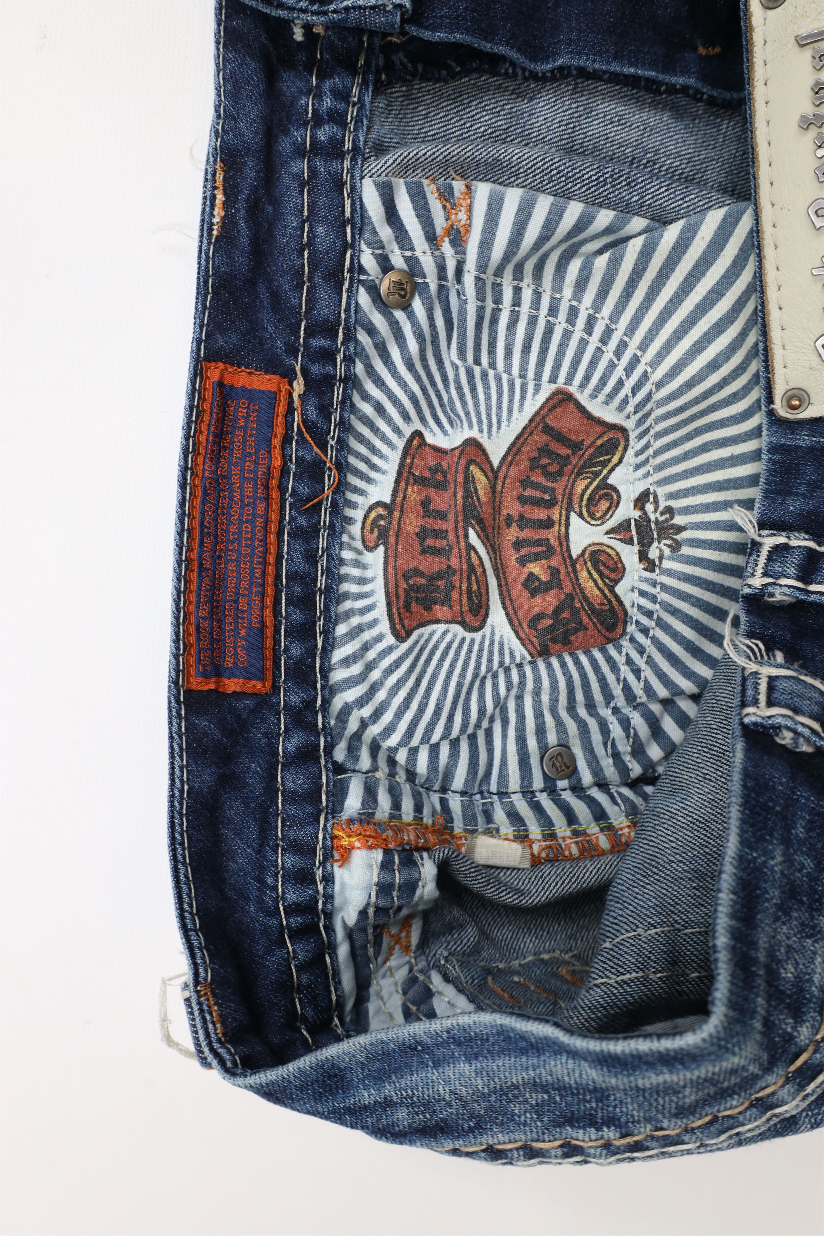 Rock Revival × Vintage Rock Revival Thick Stitch Jenna Bootcut Denim Jeans AS IS Size 34" / US 12 / IT 48 - 11 Thumbnail