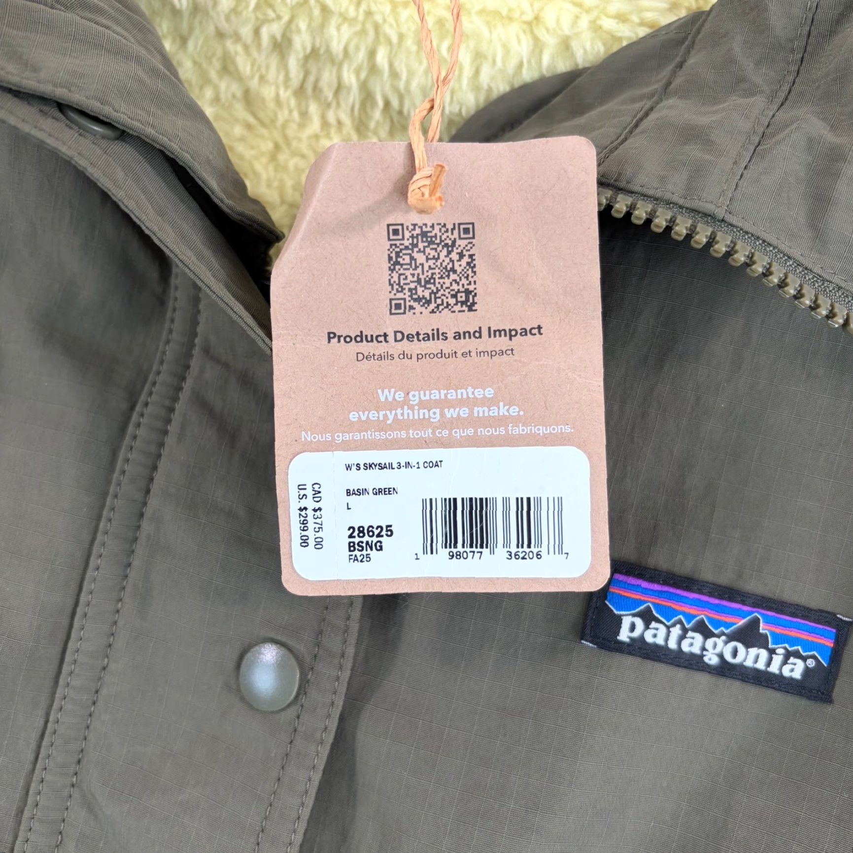 Patagonia Patagonia Skysail 3-in-1 Coat Women Large Green Nylon Waterproof Windproof Zipper Pockets 3-in-1 Jacket L Knit NWT Fabric: Soft Shell/Polyester Lining Size L / US 10 / IT 46 - 5 Thumbnail