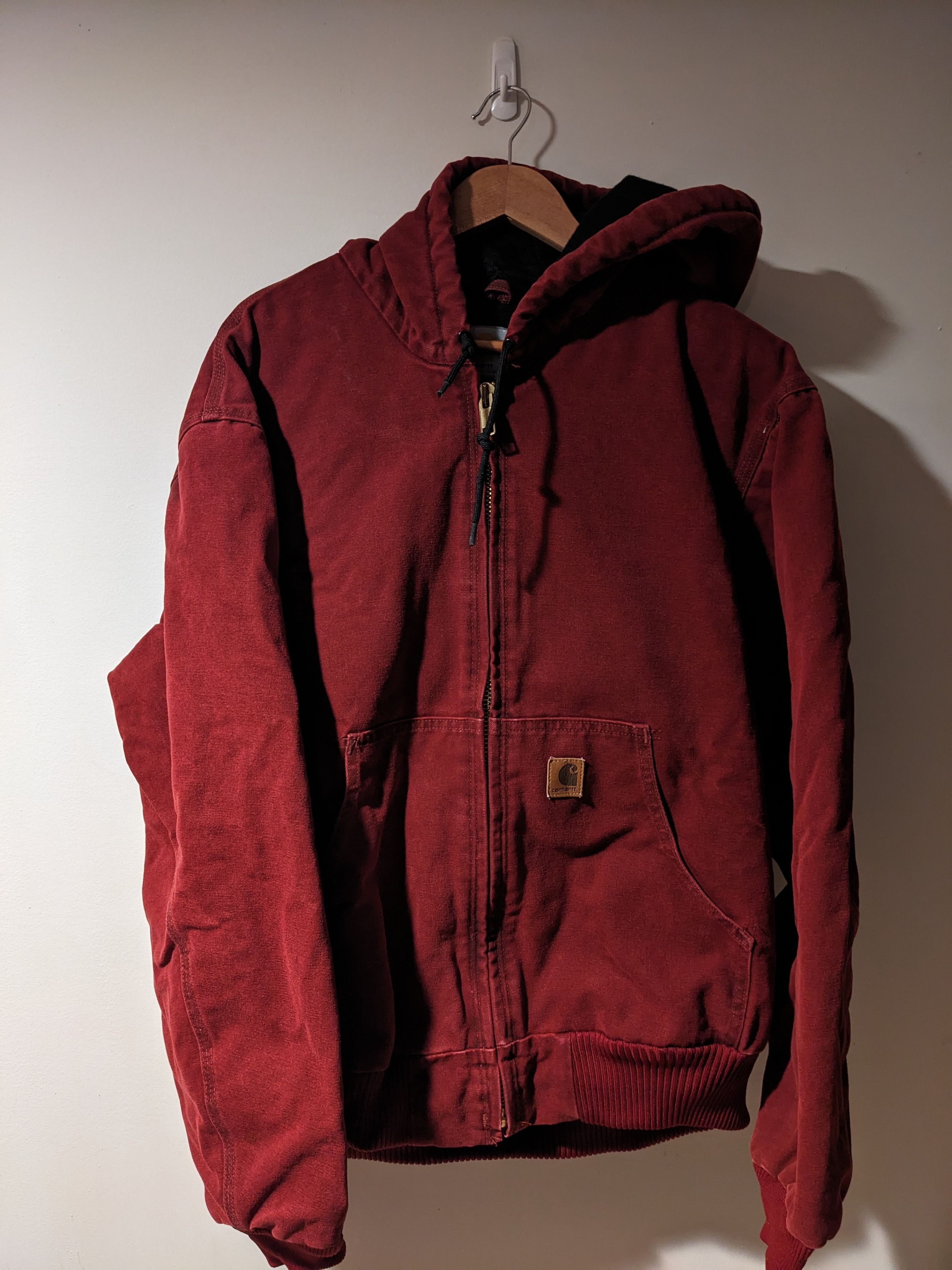 Carhartt × Vintage Vintage Carhartt J68 CRI Red X-Large Full Zip Hooded Jacket Size US XL / EU 56 / 4 - 1 Thumbnail