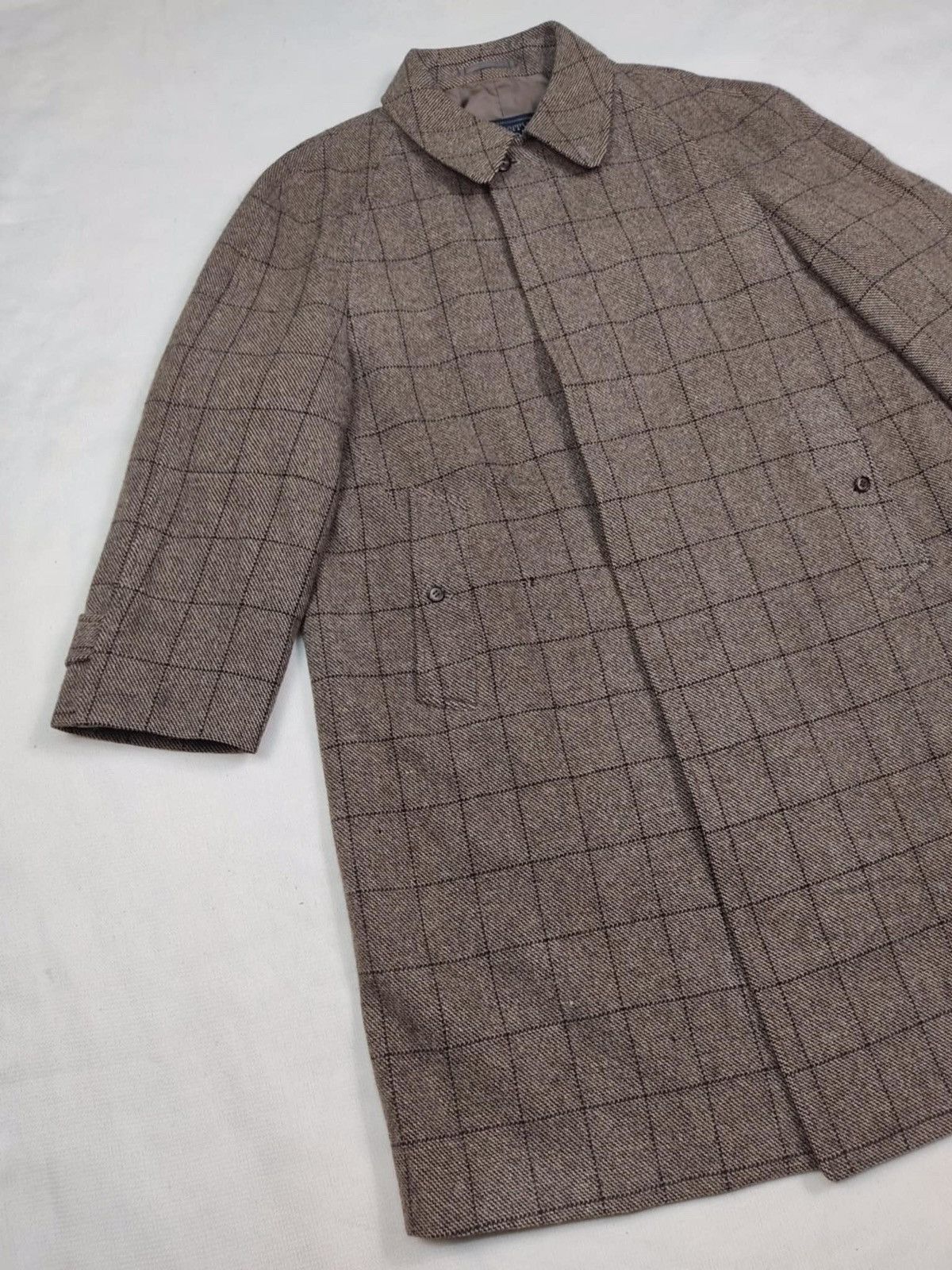 Burberry Vintage 80s BURBERRYS Nova Check Wool Trench Coat Size US XL / EU 56 / 4 - 3 Thumbnail