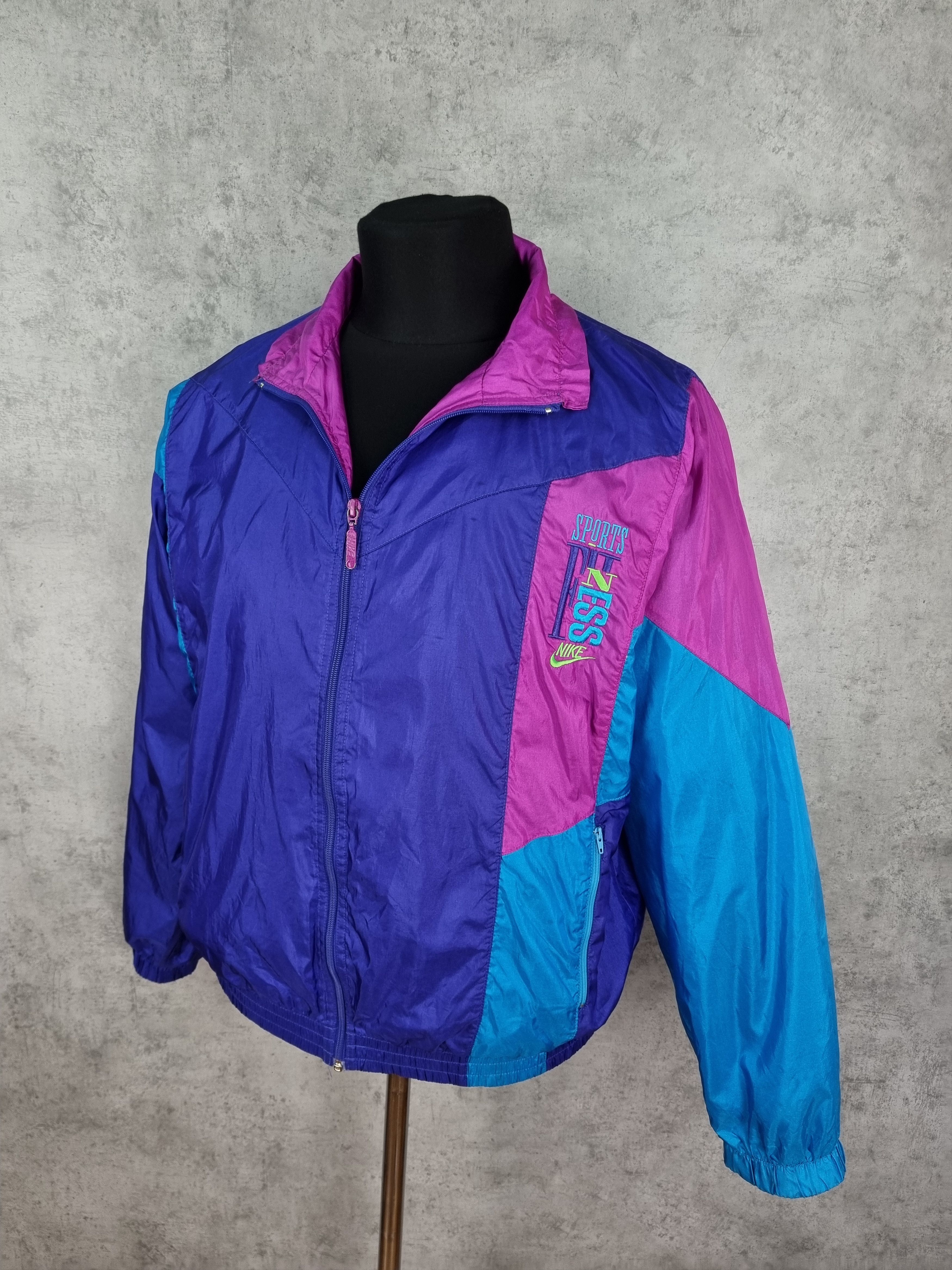 Nike × Vintage 90s Nike Vintage Nylon Attractive Track Top Size US L / EU 52-54 / 3 - 5 Thumbnail