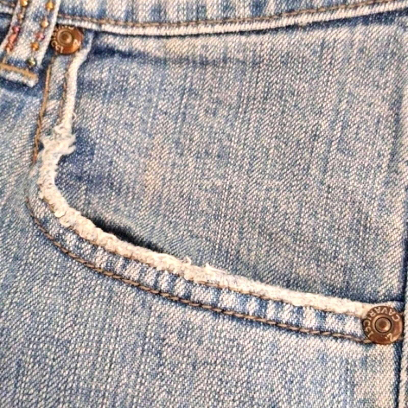 Other Cavaricci Beaded Jeans Sz S 25"W Lt Blue Floral Bohemian VNT Size 25" / US 0 / IT 36 - 12 Thumbnail