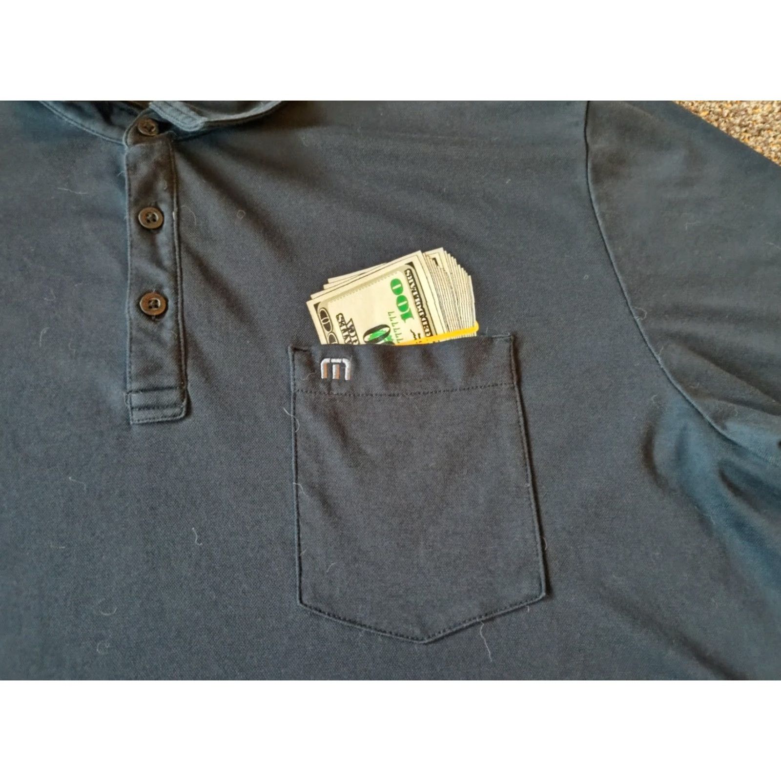TravisMathew Travis Mathew Mens Polo Shirt Black 2XL Vegas Lucky 777 Winner 100 Dollar Bills Size US XXL / EU 58 / 5 - 2 Thumbnail