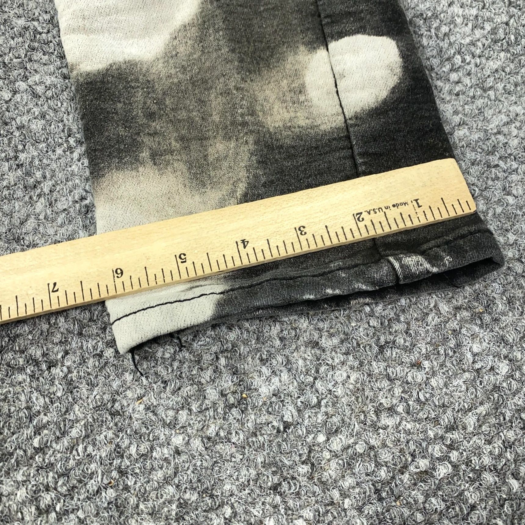 Denime VGB Vintage Genes Black Jeans Mens 30x27 Black Bleach Splatter Slim Fit Denim Size US 30 / EU 46 - 3 Thumbnail