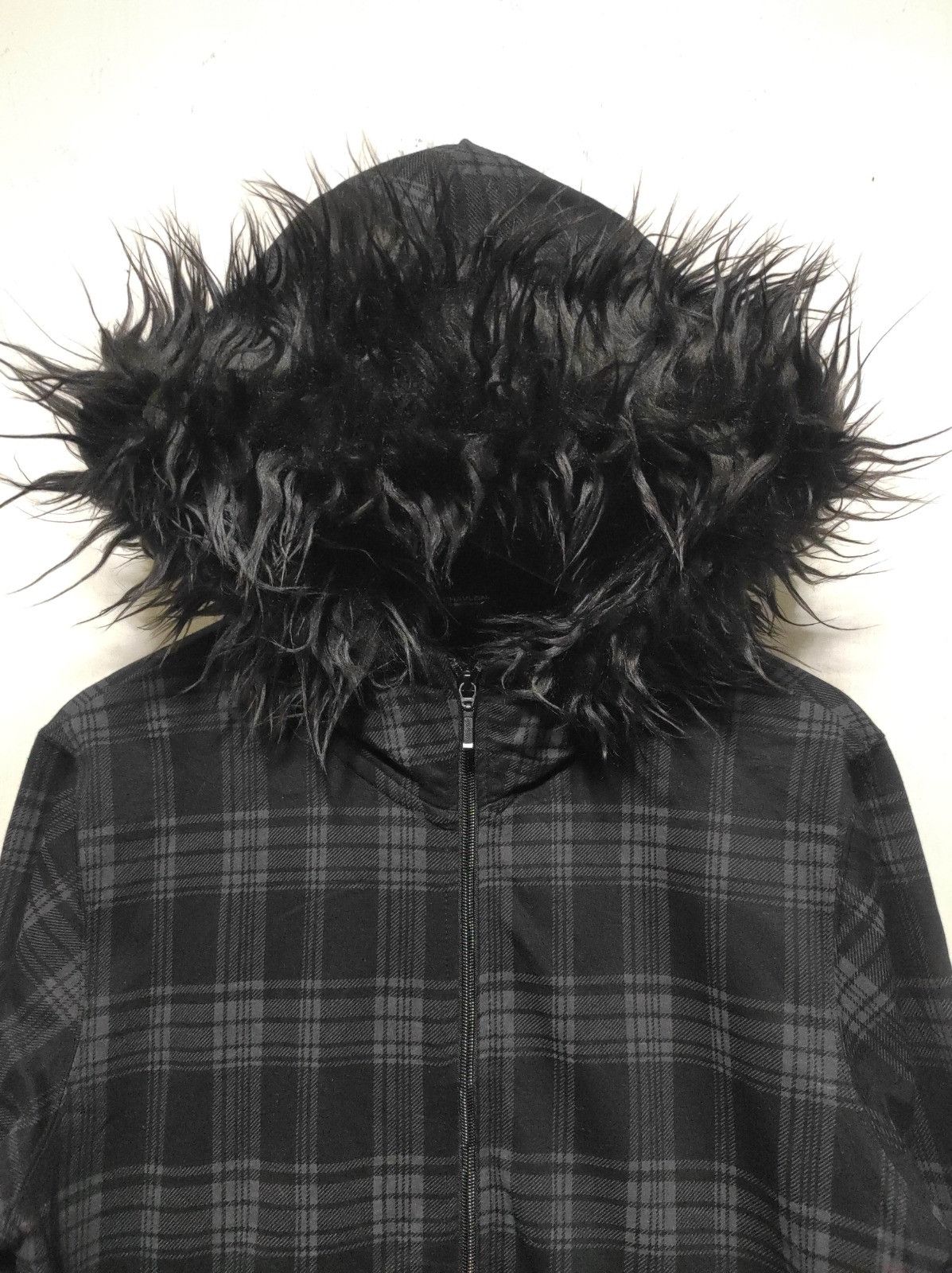 Japanese Brand Louis Chavlon Plaid zip fur hoodie LGB style Size US M / EU 48-50 / 2 - 3 Thumbnail