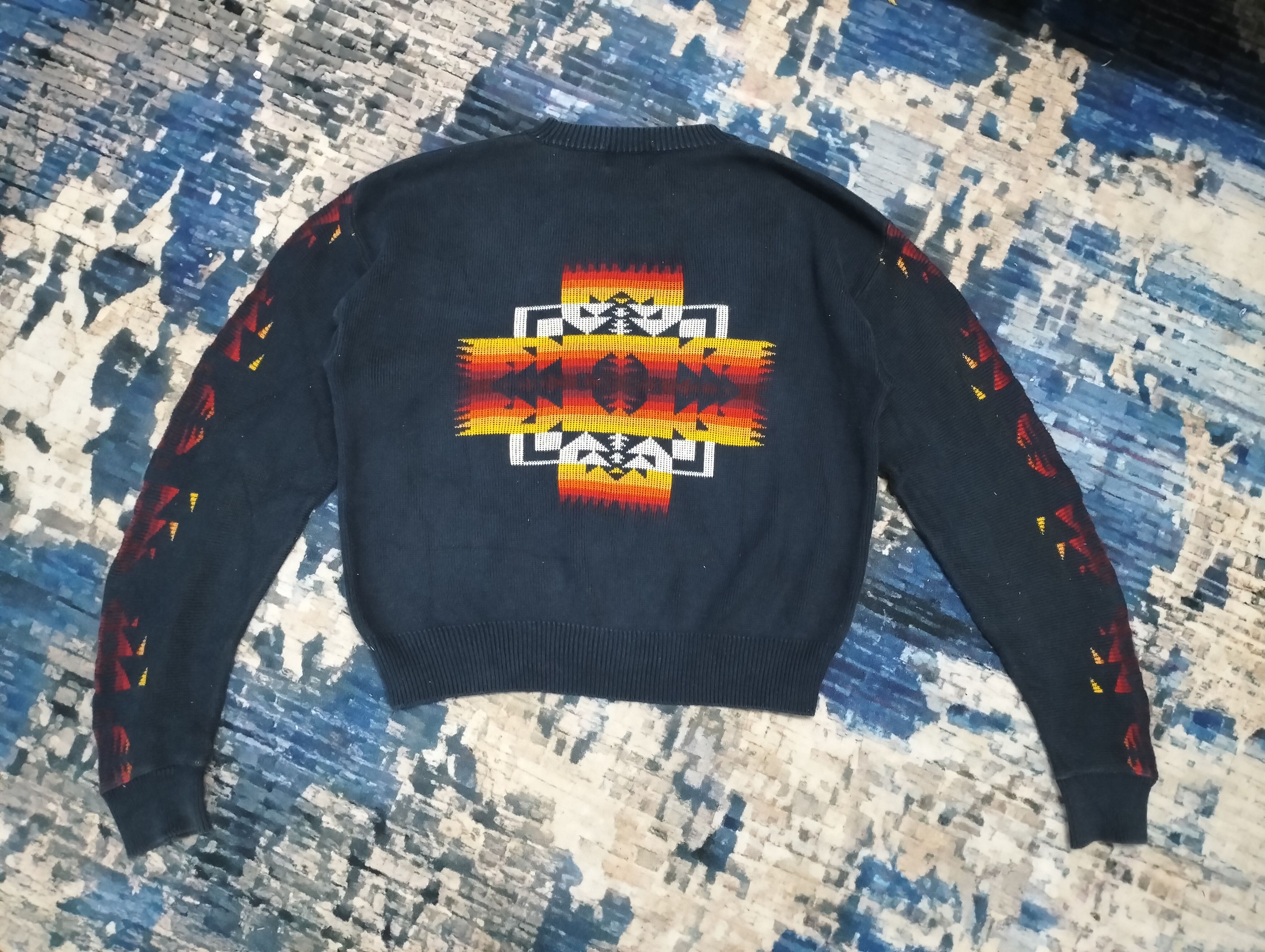 If Six Was Nine × Japanese Brand × Le Grande Bleu (L.G.B.) Vintage Pendleton Aztec Tribal Knitted Jumper Sweater Size US M / EU 48-50 / 2 - 2 Thumbnail