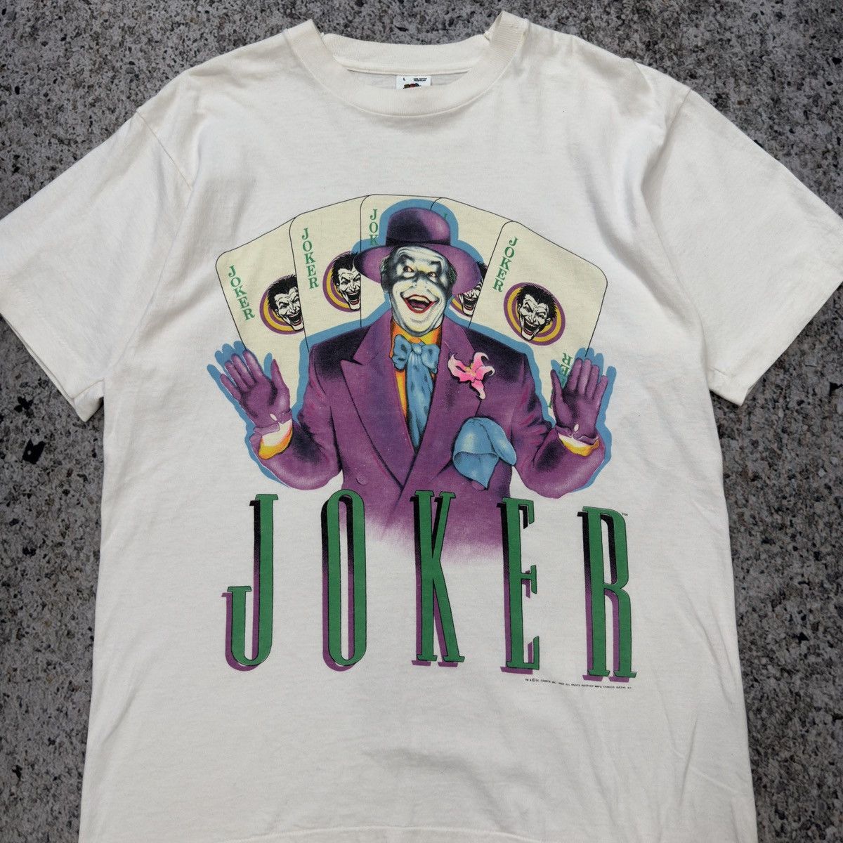 Vintage 1989 The Joker Batman Jack Nicholson Tee Size US L / EU 52-54 / 3 - 3 Thumbnail
