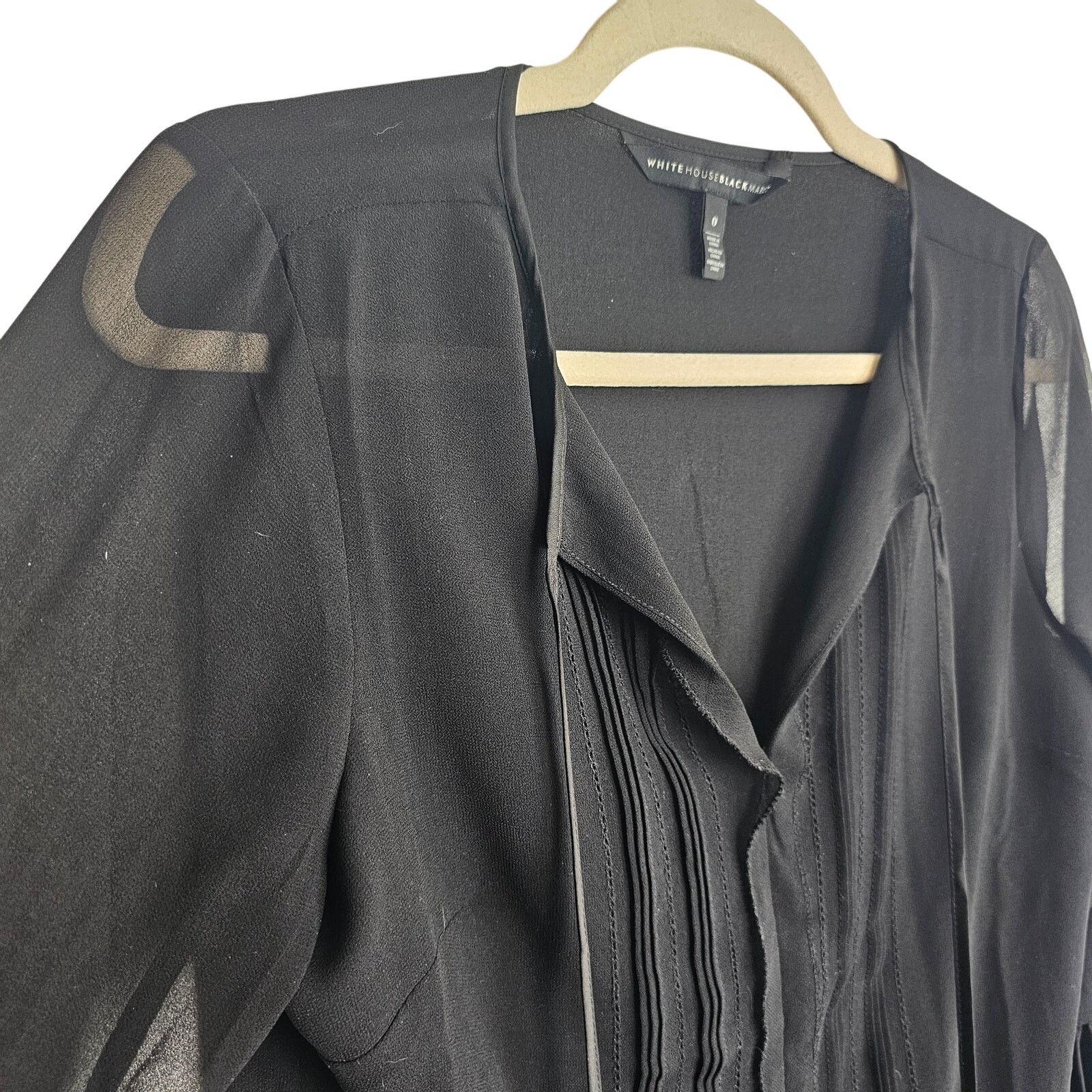 White House Black Market White House Black Market Blouse Women 0 Pintuck Bell Sleeve Size XS / US 0-2 / IT 36-38 - 5 Thumbnail