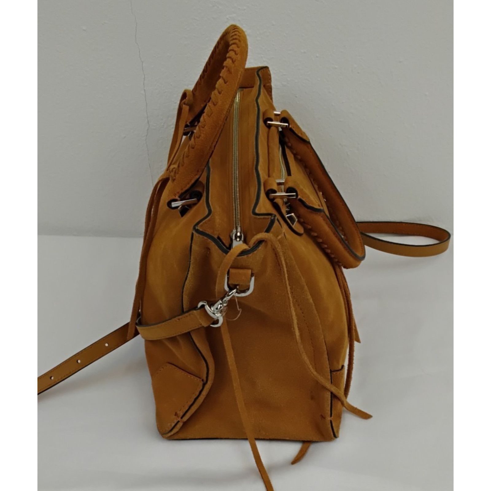 Rebecca Minkoff Rebecca Minkoff Suede Leather Purse Tan With Crossbody Strap Size ONE SIZE - 5 Thumbnail