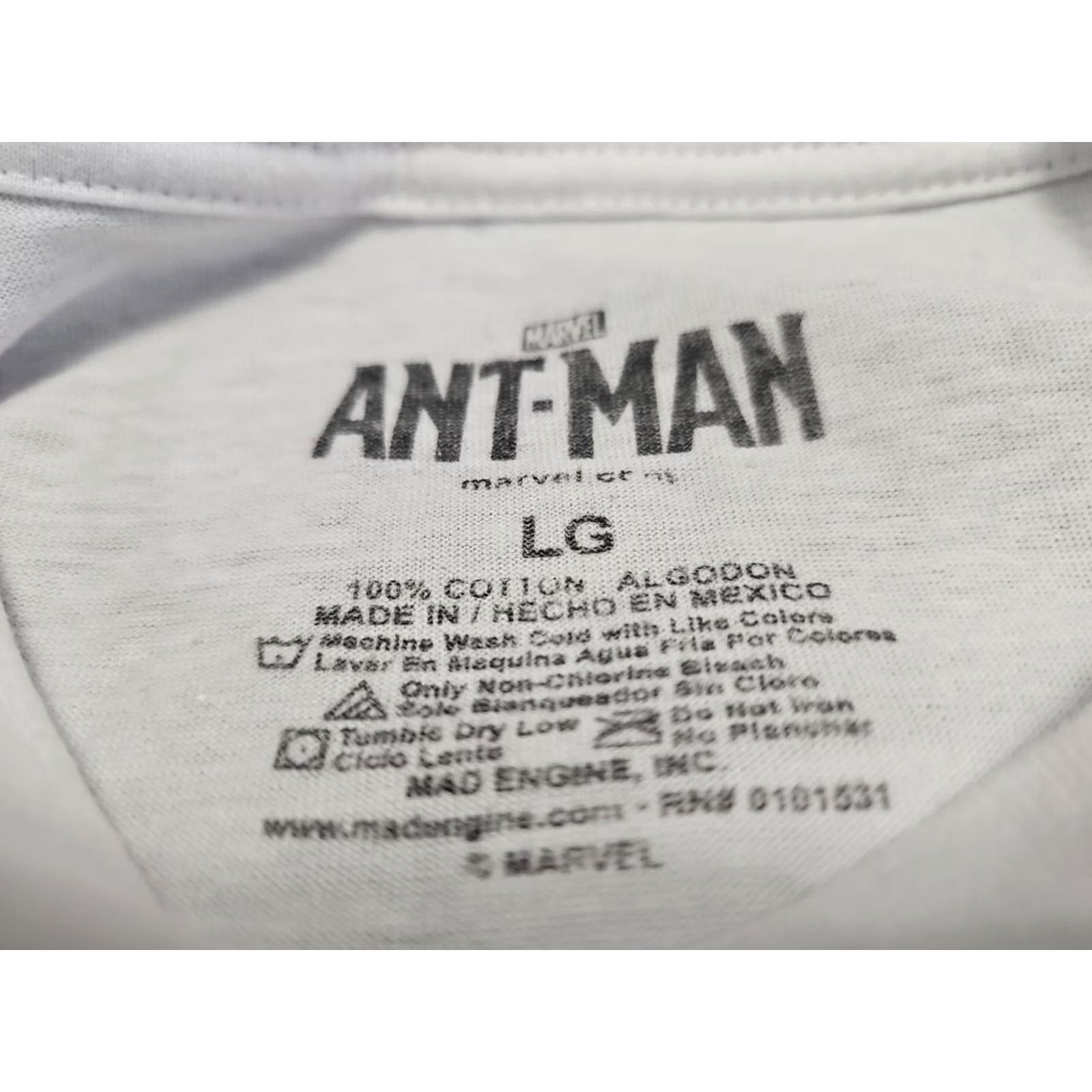 Vintage Mad Engine Ant-Man Logo T-Shirt Marvel White Crew Neck Short Sleeve L Adult Regular XS? (Note: original size L) Size US L / EU 52-54 / 3 - 4 Thumbnail