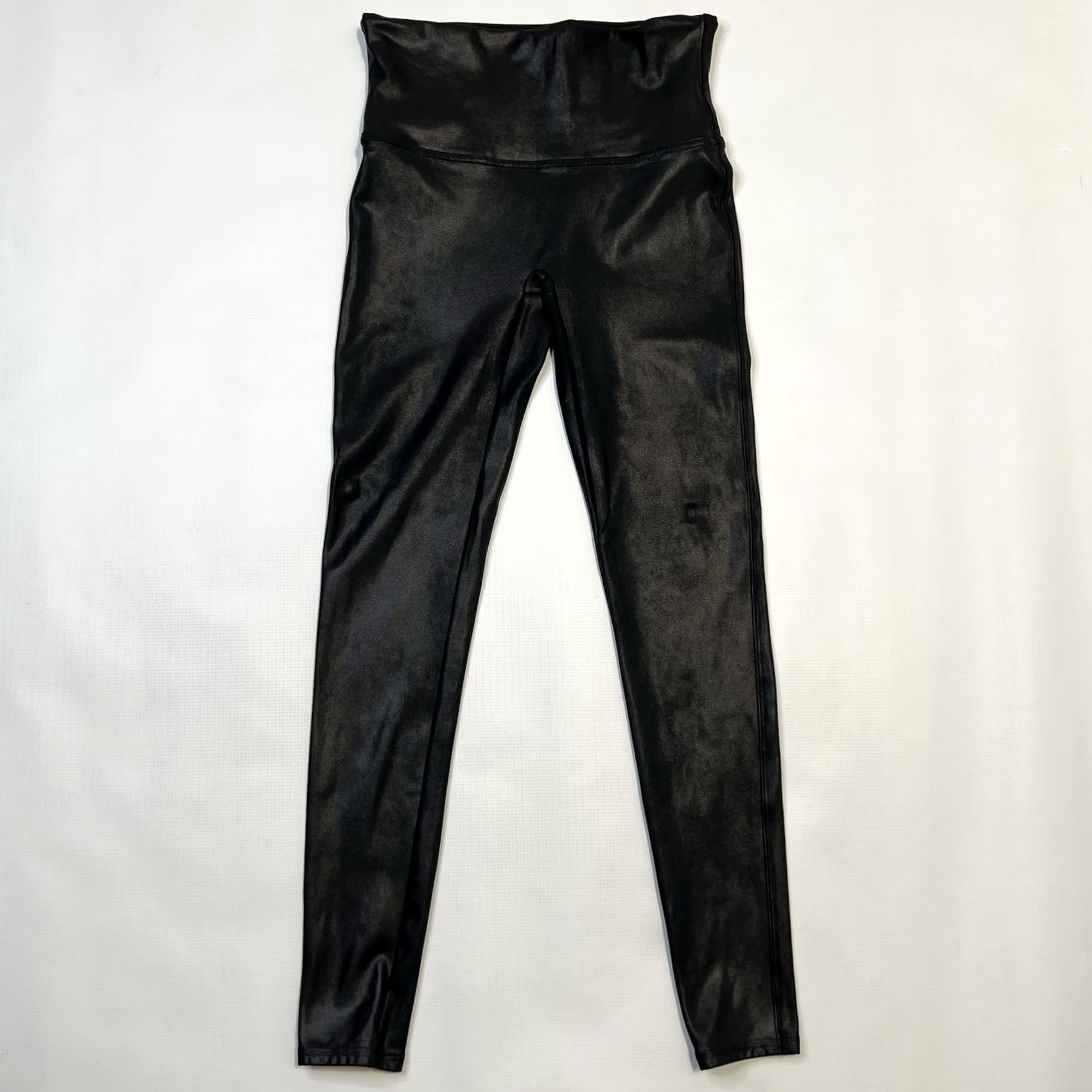 Spanx SPANX Faux Leather Leggings Women's Black Shiny Shaping Pants Large L Size 36" / US 14 / IT 50 - 7 Thumbnail