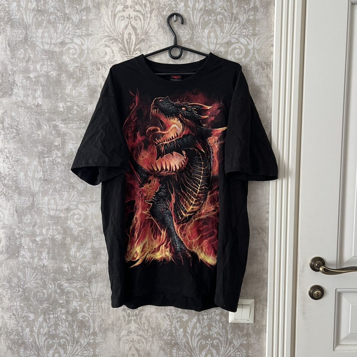 Japanese Brand × Vintage Vintage Dragon Spiral Tee T-Shirt Size US XXL / EU 58 / 5 - 1 Thumbnail