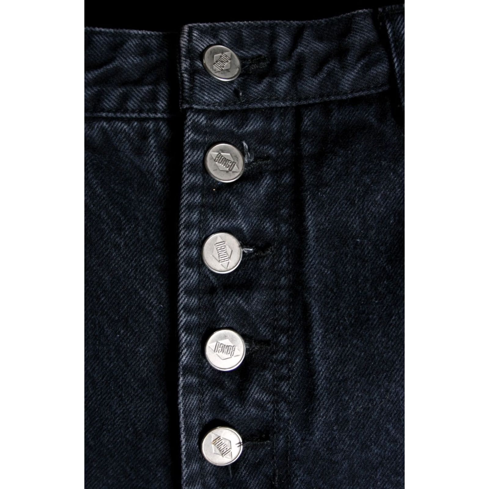 Vintage VINTAGE Bongo Jeans Women 25x29 Black Button Fly High Waisted Tapered 29 Inseam 100% Cotton Denim Boys? Size 42" / US 20 - 3 Thumbnail