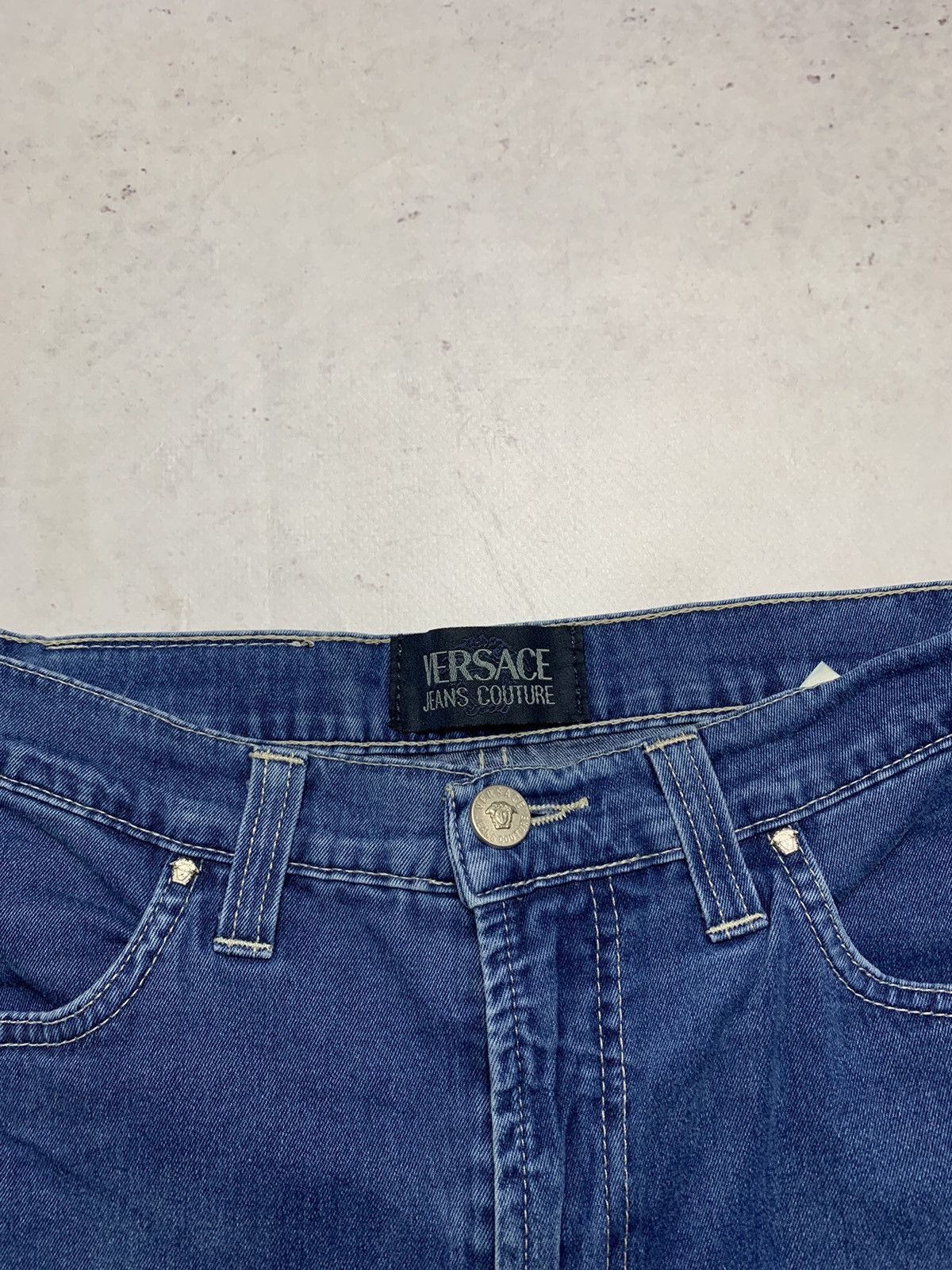 Versace × Vintage Vintage Versace Medusa Baggy Jeans Y2K 31 Size US 31 - 7 Thumbnail