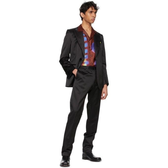 Dries Van Noten Dries Van Noten Black Satin Tuxedo Size 42R - 1 Thumbnail