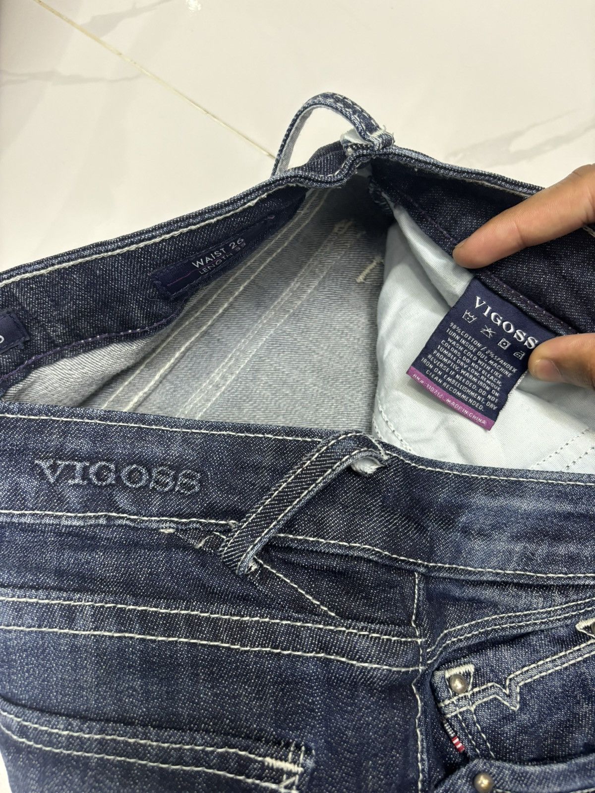 If Six Was Nine Flare Jeans Blue Denim Vigoss Brand Bootcut Flared Denim Size 28" / US 6 / IT 42 - 11 Thumbnail