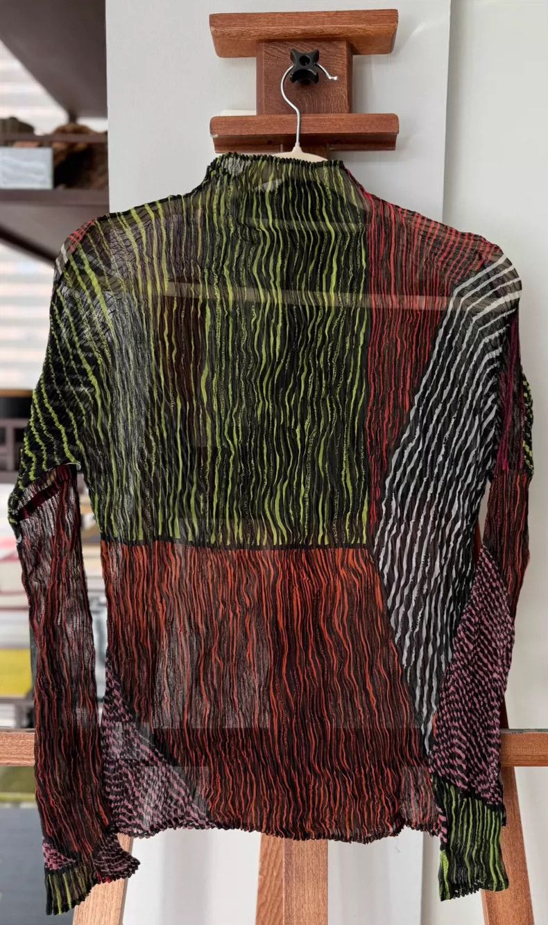 Issey Miyake issey miyake Multicolored high-neck long-sleeved top Size L / US 10 / IT 46 - 2 Thumbnail
