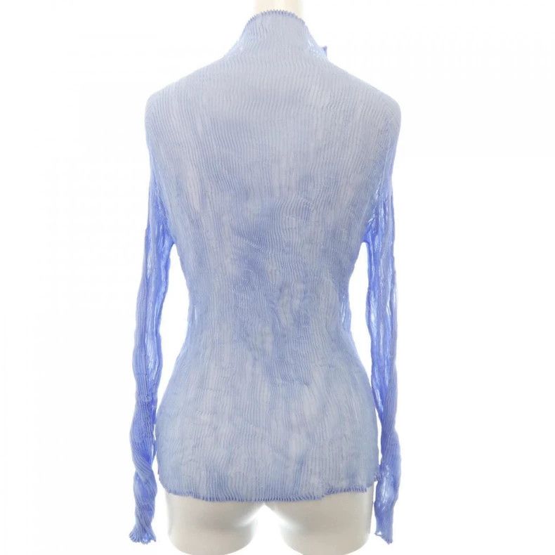 Issey Miyake Issey Miyake size:2 Blue wicker high-neck top Size S / US 4 / IT 40 - 2 Thumbnail