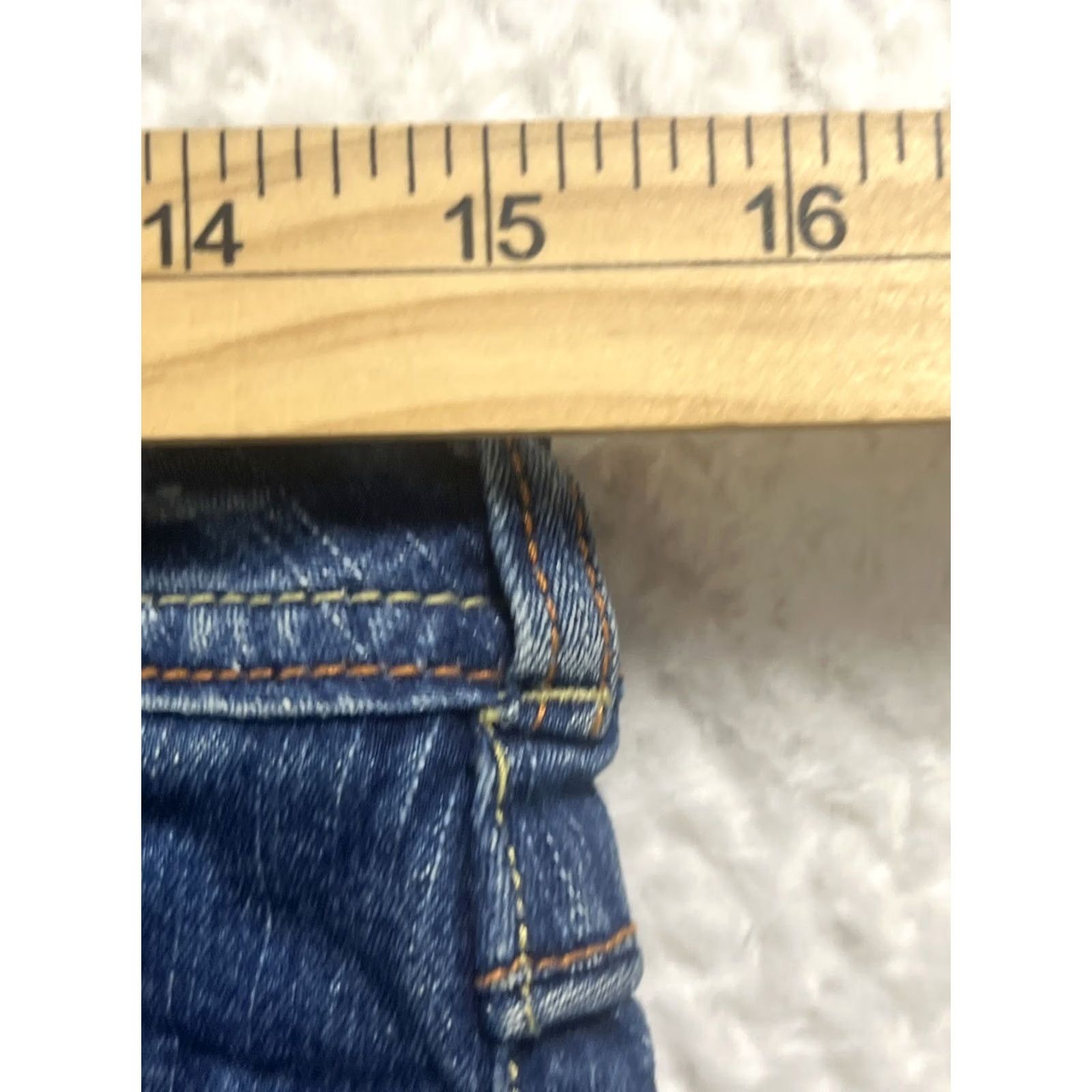 Denime Quizz New York Dark Denim Midi Stretch Skirt Women 7/8 Blue Zipper Button Casual Vintage? Size 28" / US 6 / IT 42 - 6 Thumbnail