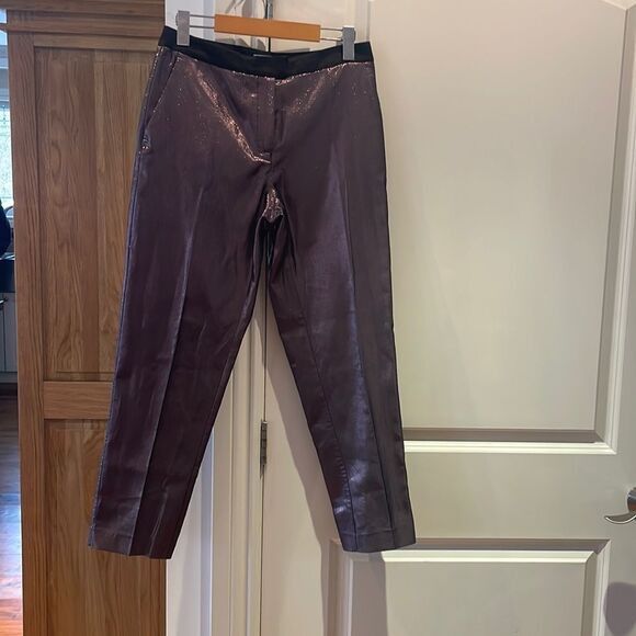 Pinko Pinko purple metallic trousers with contrasting satin NWT 4 Size 27" / US 4 / IT 40 - 5 Thumbnail