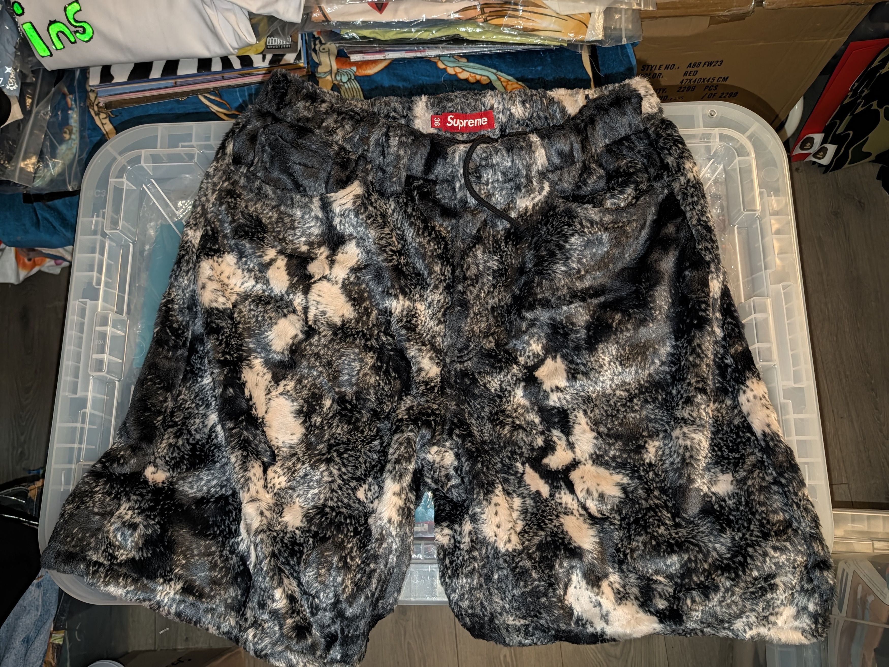 Supreme × Vintage Supreme Black Faux Fur Shorts SS24 | Grailed