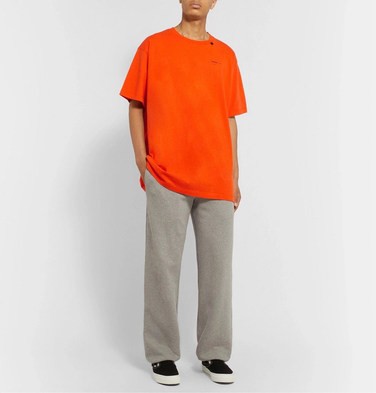 Off-White Orange Embroidered Scribble Arrows Oversized Logo T-Shirt Size US M / EU 48-50 / 2 - 4 Thumbnail