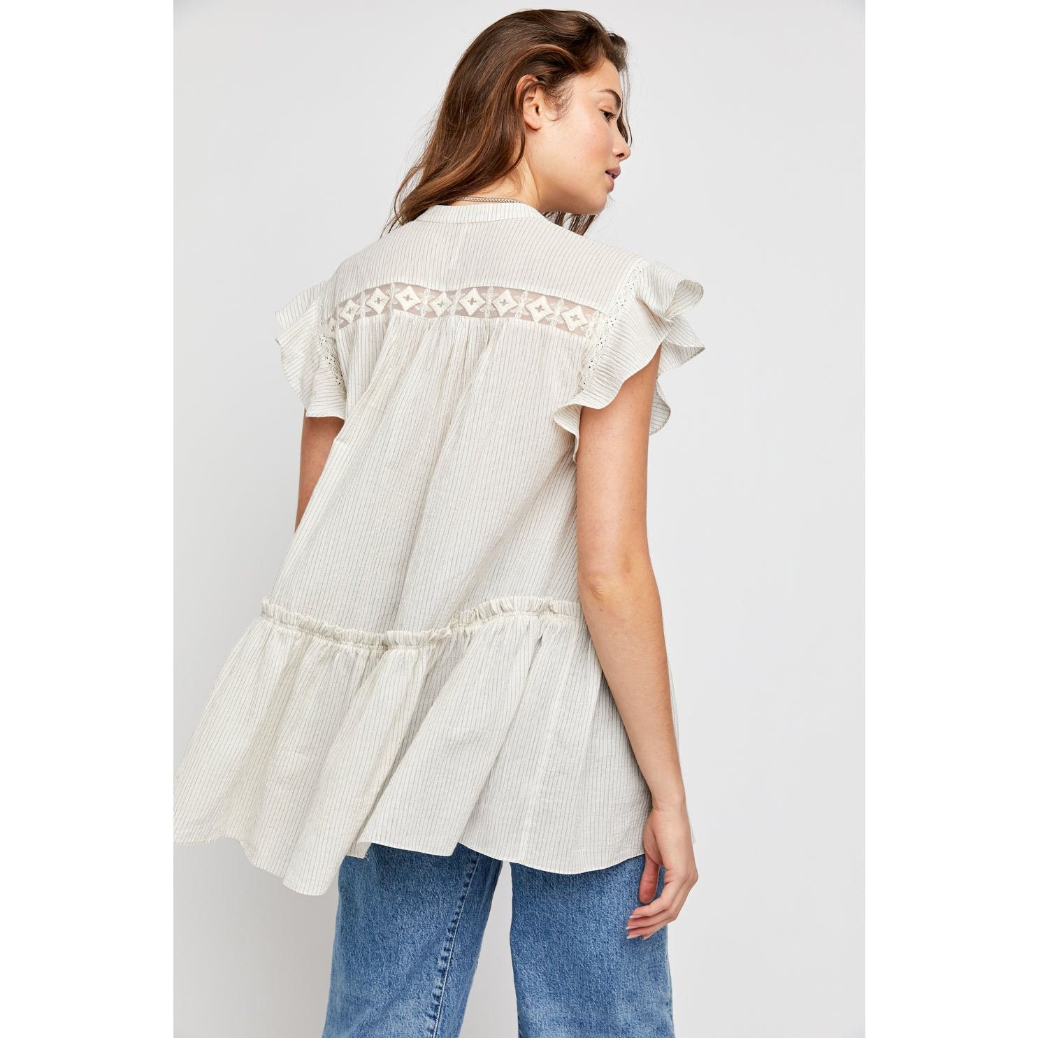 Free People New FREE PEOPLE Baby Blues Tunic $128 SMALL Semi-Sheer Size S / US 4 / IT 40 - 7 Thumbnail