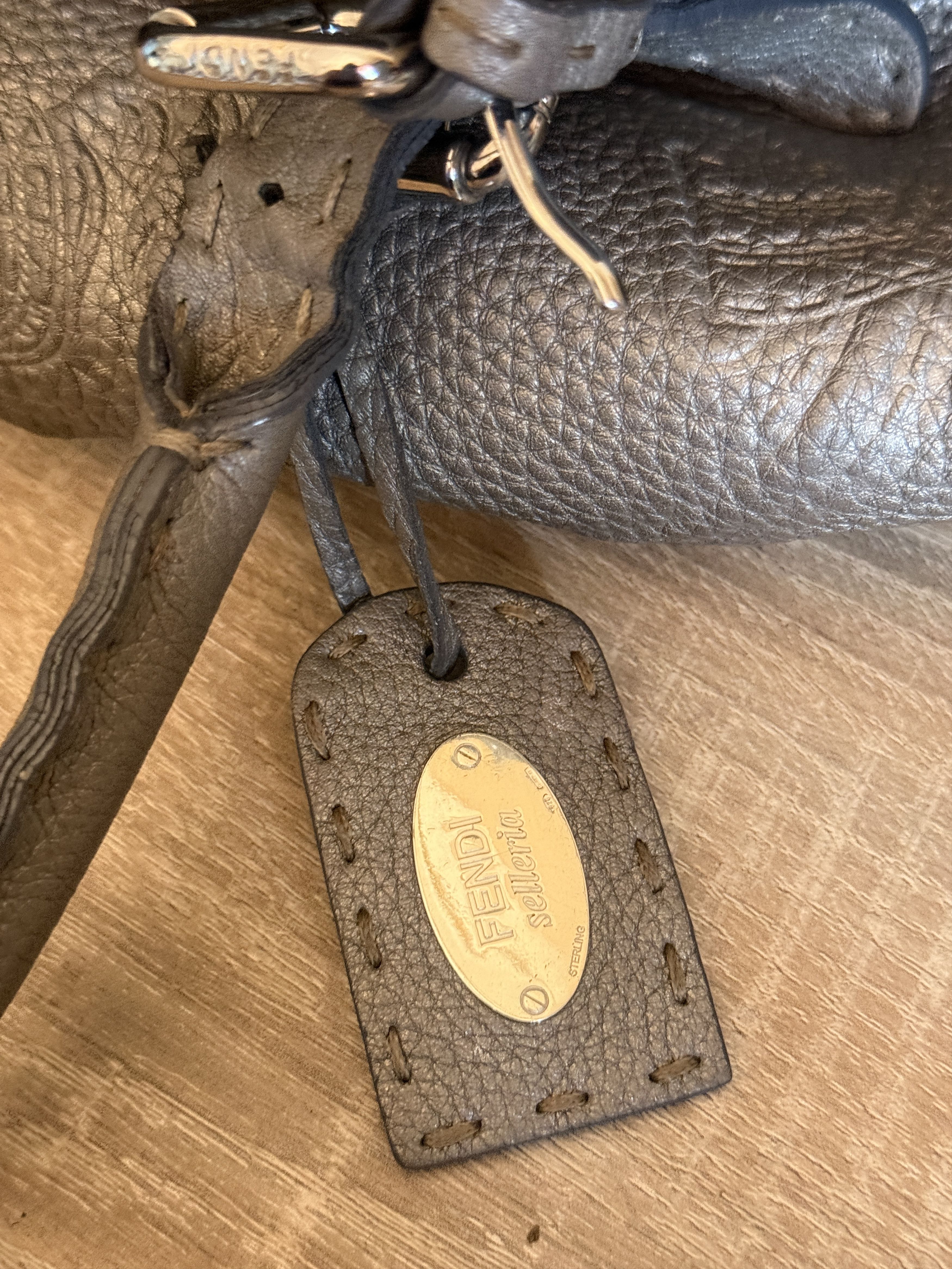 Fendi Fendi Selleria Handbag horse embossed silver gray Size ONE SIZE - 21 Thumbnail