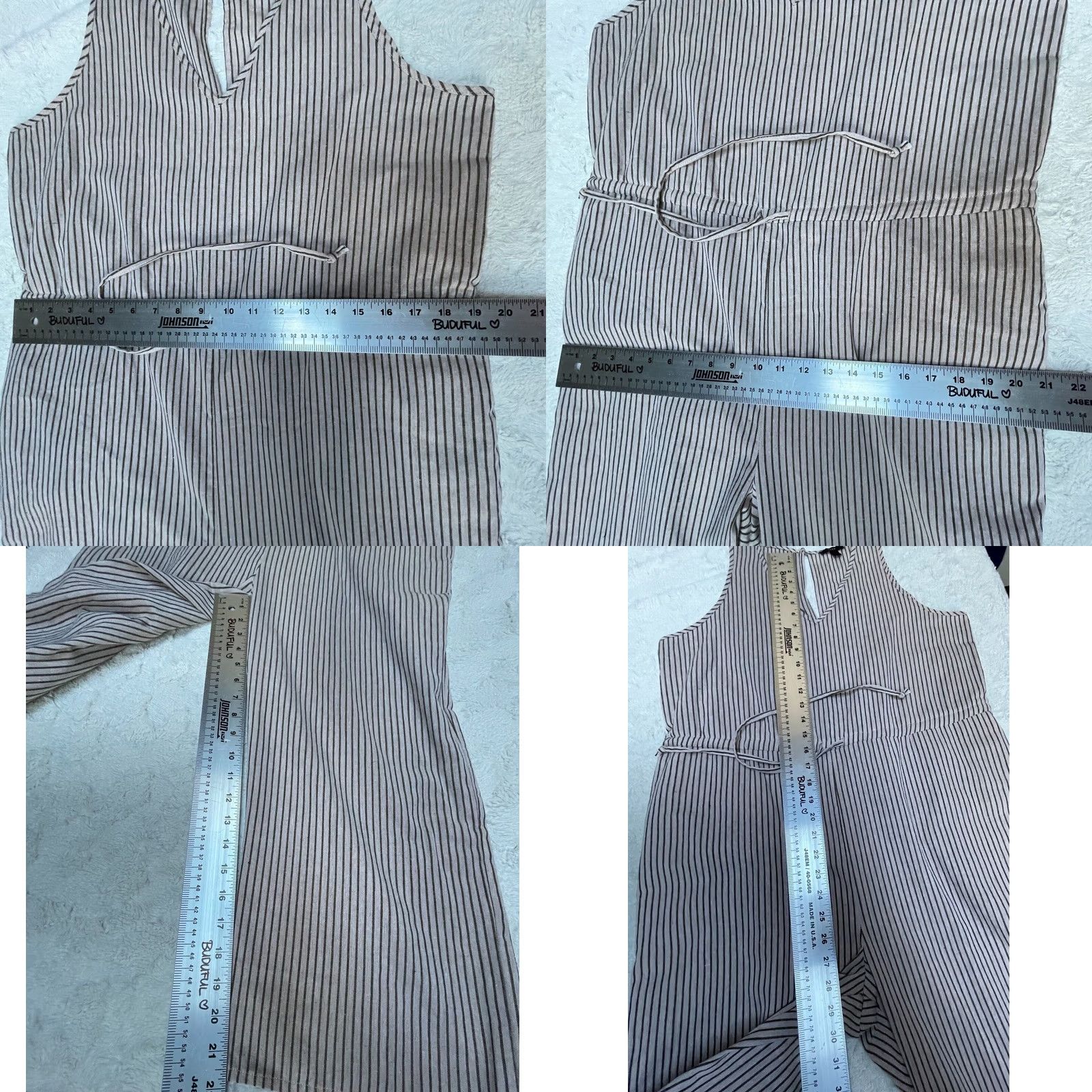 Drew Drew Womens Striped V-Neck Sleeveless Wide-Leg Jumpsuit Large Size 36" / US 14 / IT 50 - 8 Thumbnail