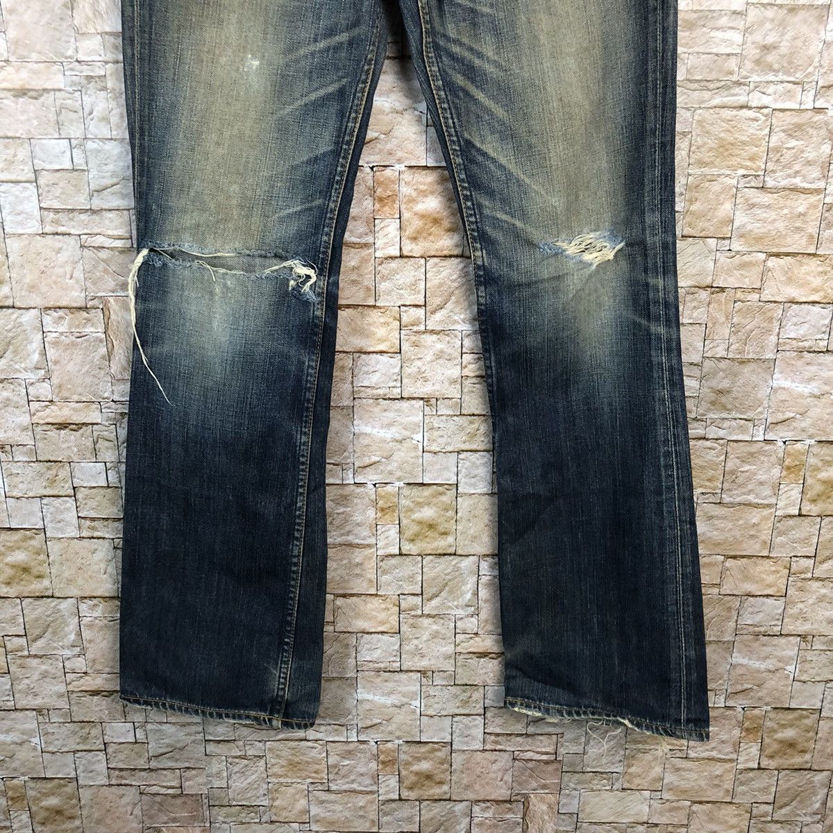 Levi's 707 Levis Blue vintage ripped Distressed Denim Pants #A588 Size US 29 - 7 Thumbnail