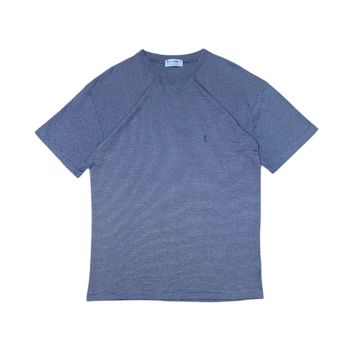 YSL Yves Saint Laurent Pour Homme Stripe V-Neck T-Shirt