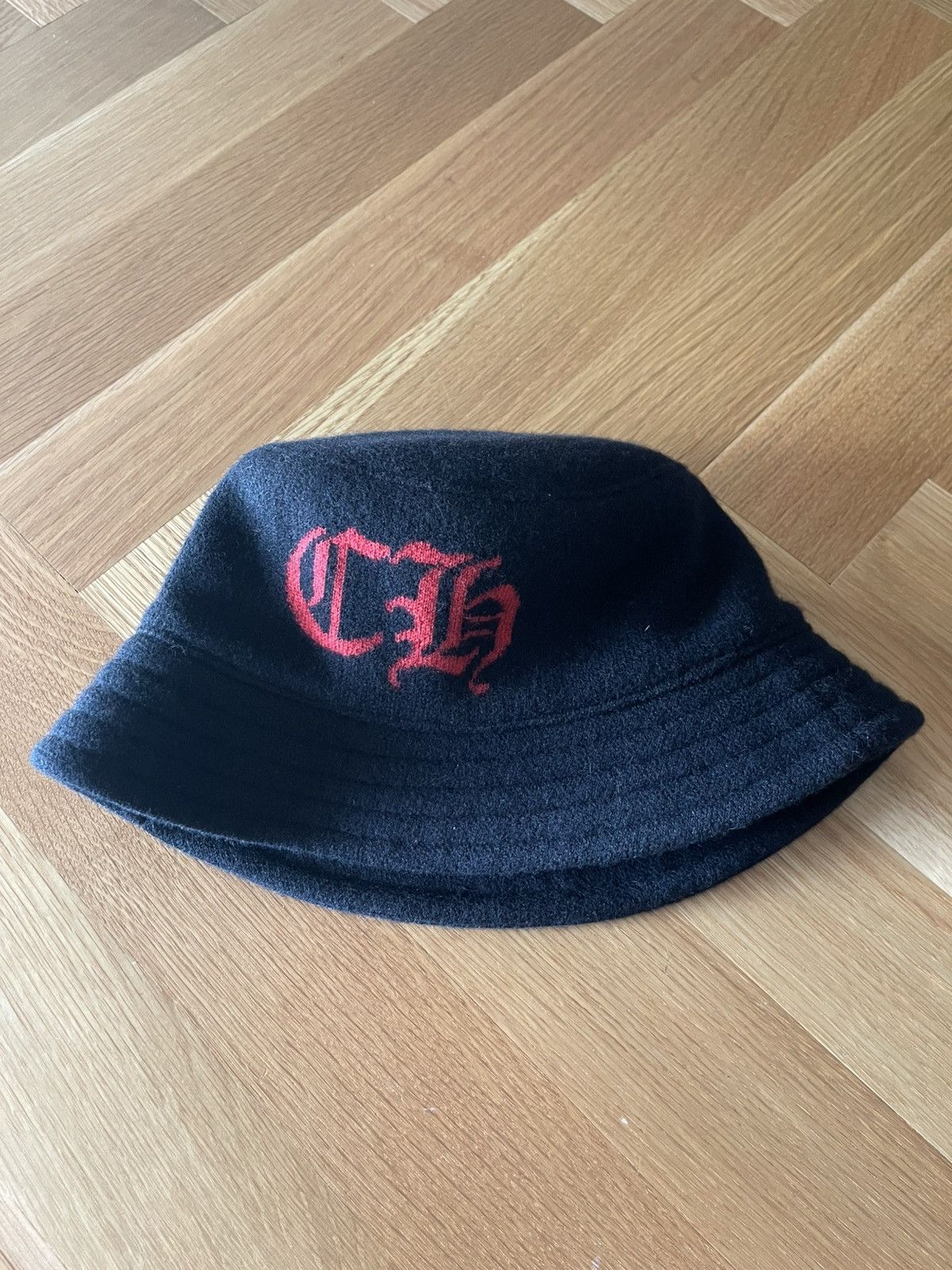 Chrome Hearts Chrome Hearts Jacquard Knit Red Black CH Bucket Hat Size ONE SIZE - 1 Thumbnail