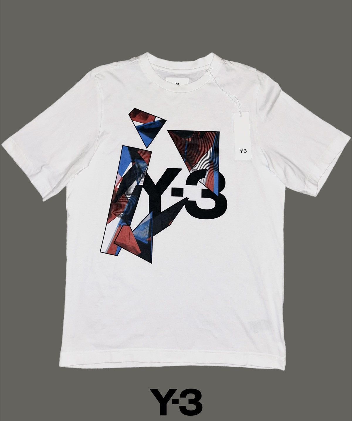 Image of Y 3 Y-3 Graphic Ss Core White Tee, Men's (Size Small)