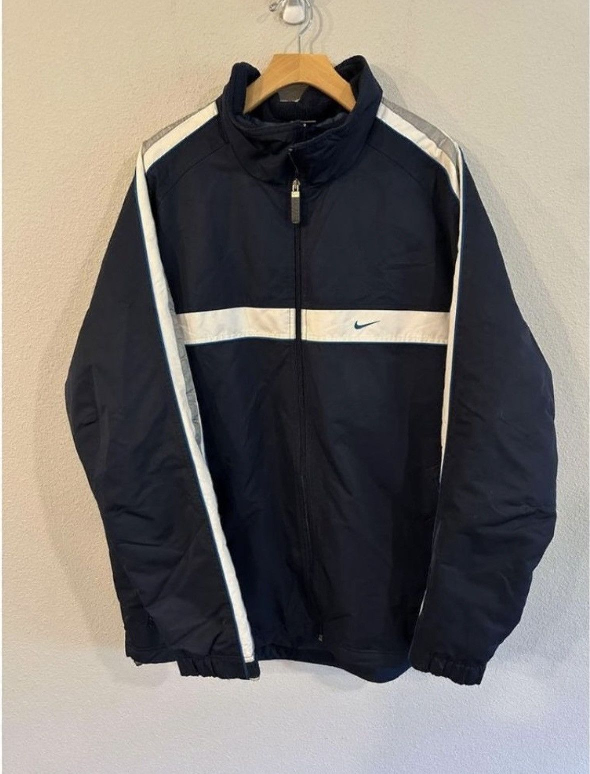 Image of Mens Nike Trench Windbreaker Vintage Jacker Size Xxl in Navy