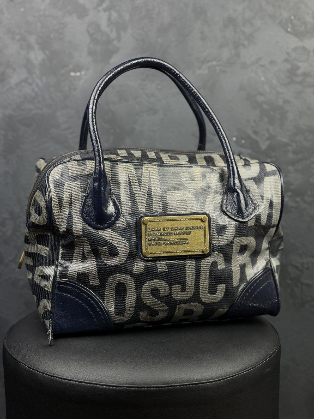 Marc by Marc Jacobs Marc by Marc Jacobs Blue Monogram Patent Leather Bag Size ONE SIZE - 1 Thumbnail