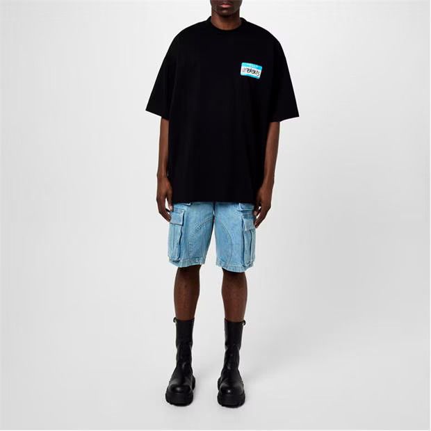 Vetements o1g2r1mq0824 Name Badge T-Shirts in Black Size US XS / EU 42 / 0 - 6 Thumbnail