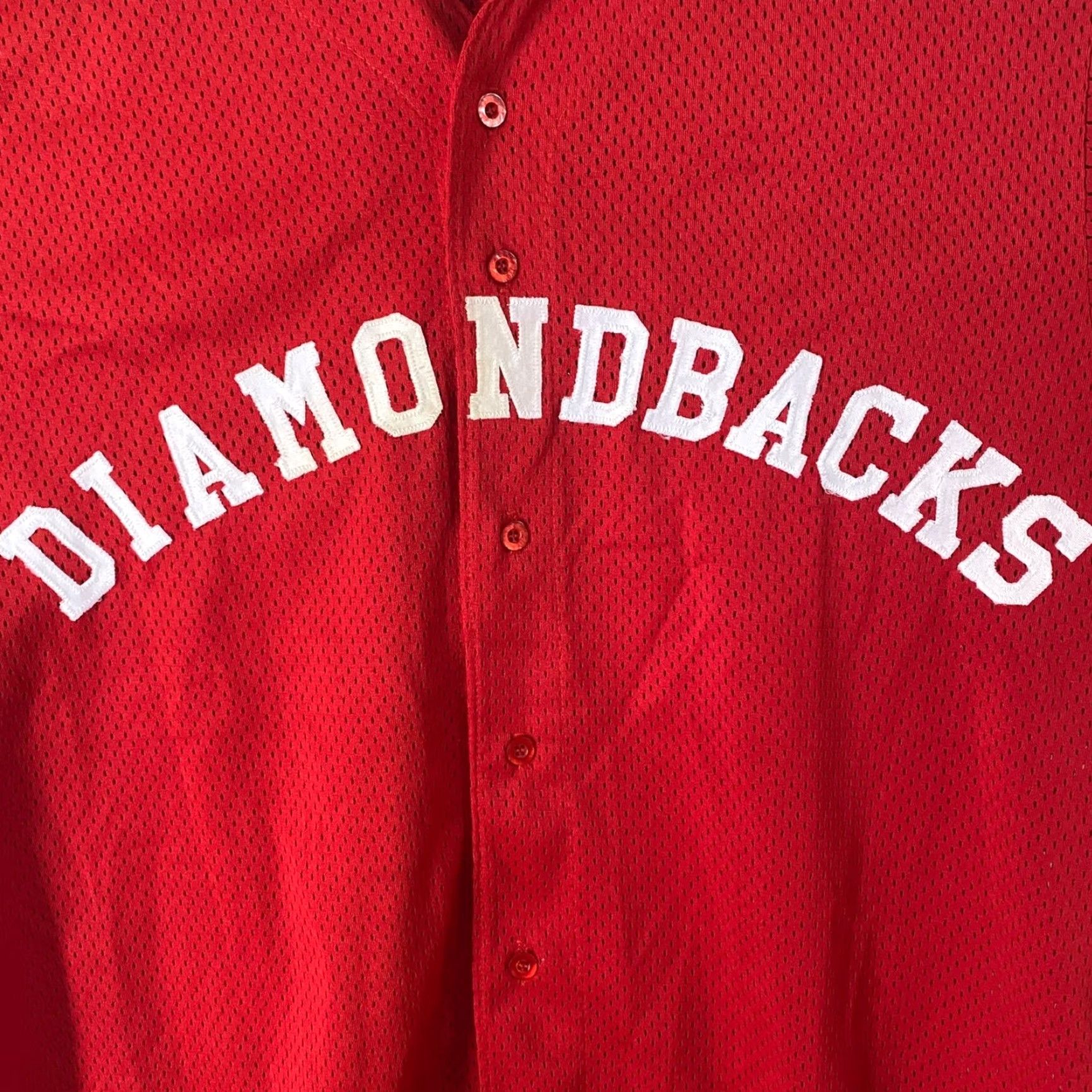 Vintage VINTAGE Arizona Diamondbacks Baseball Jersey Red Mens XL Button-Up Short-Sleeve Size US XL / EU 56 / 4 - 7 Thumbnail