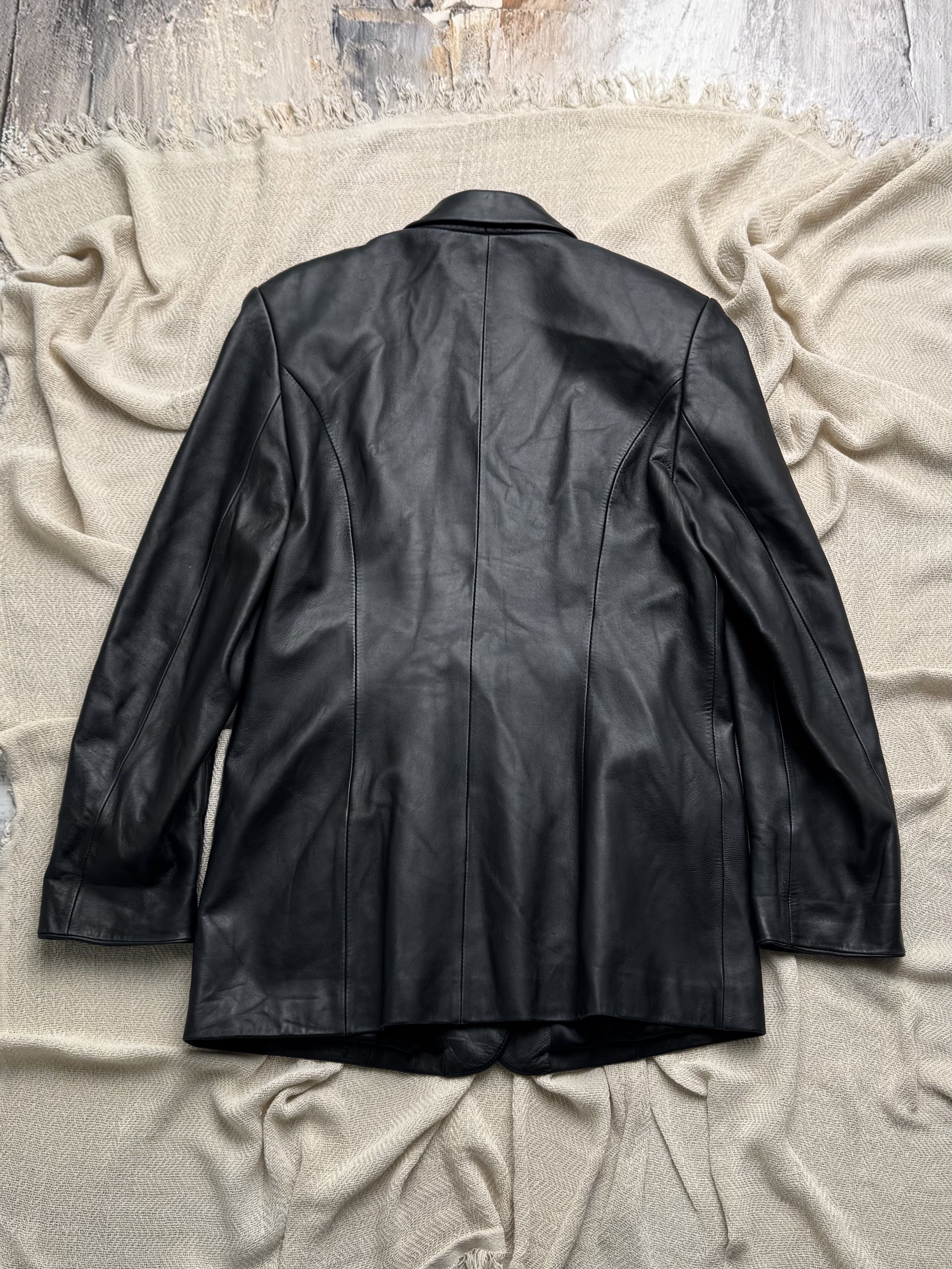 Vintage Vintage Genuine Leather Jacket Tailored Button Front Coat Size L / US 10 / IT 46 - 6 Thumbnail