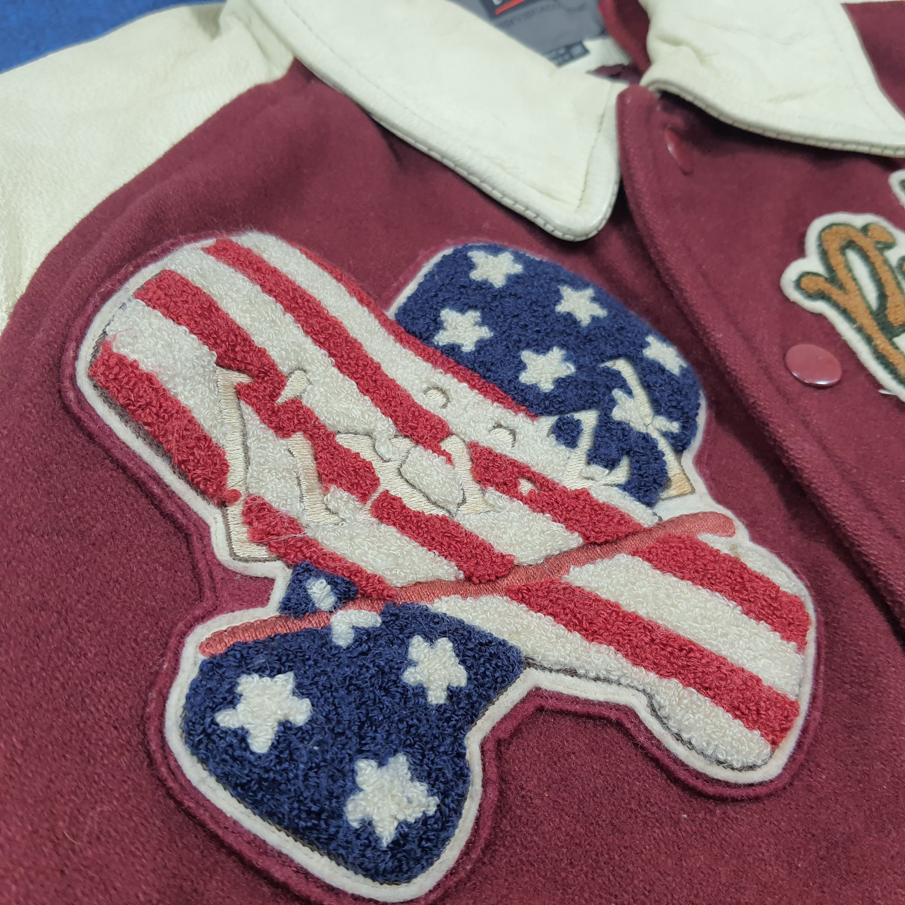 Vintage [ixi:z] Wool Leather Baseball Bomber Retro 90s Urban C295N22 Size US M / EU 48-50 / 2 - 3 Thumbnail