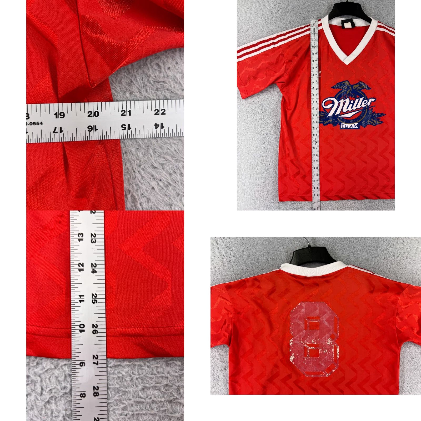 Adidas VINTAGE adidas Soccer Jersey Adult Large Red Miller Team Beer #8 Made USA Poly Size US L / EU 52-54 / 3 - 9 Thumbnail