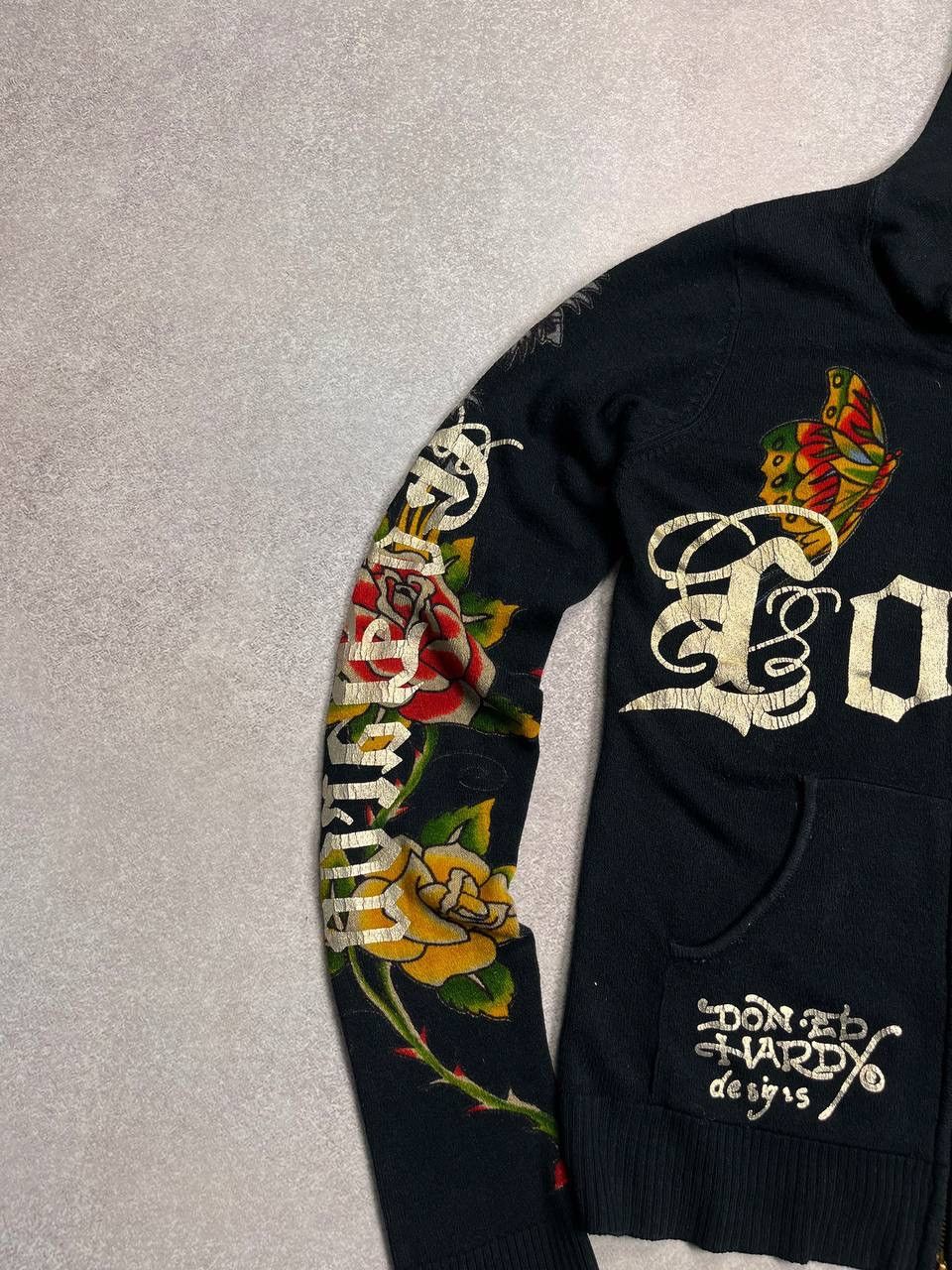 Ed Hardy Vintage Ed Hardy Alloverprint Knit Zip Hoodie Y2K XS Size XS / US 0-2 / IT 36-38 - 8 Thumbnail