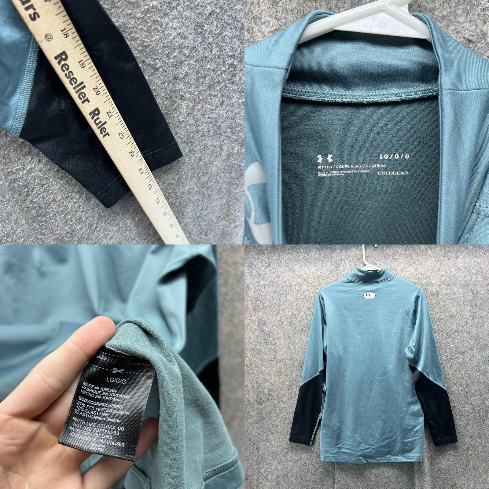 Under Armour VINTAGE Under Armour Sweater Women Large Teal Blue Coldgear Fitted Pullover Athletic Size L / US 10 / IT 46 - 8 Thumbnail