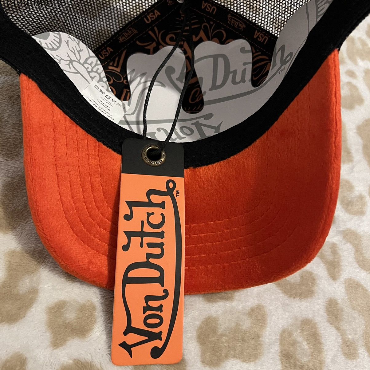 Von Dutch Von Dutch Red Orange Velvet Trucker 90$ Retail Size ONE SIZE - 3 Thumbnail